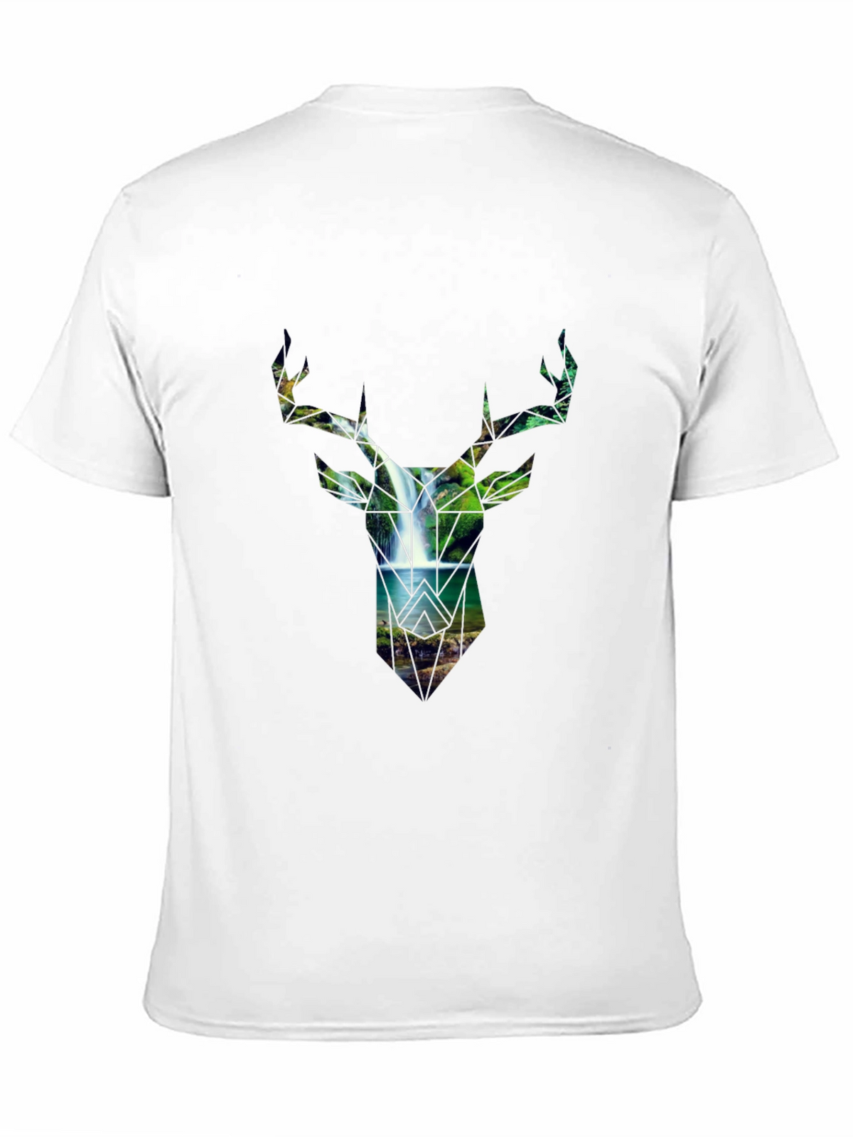 Deer Silhouette Waterfall Graphic Tee - Nature Lovers Shirt