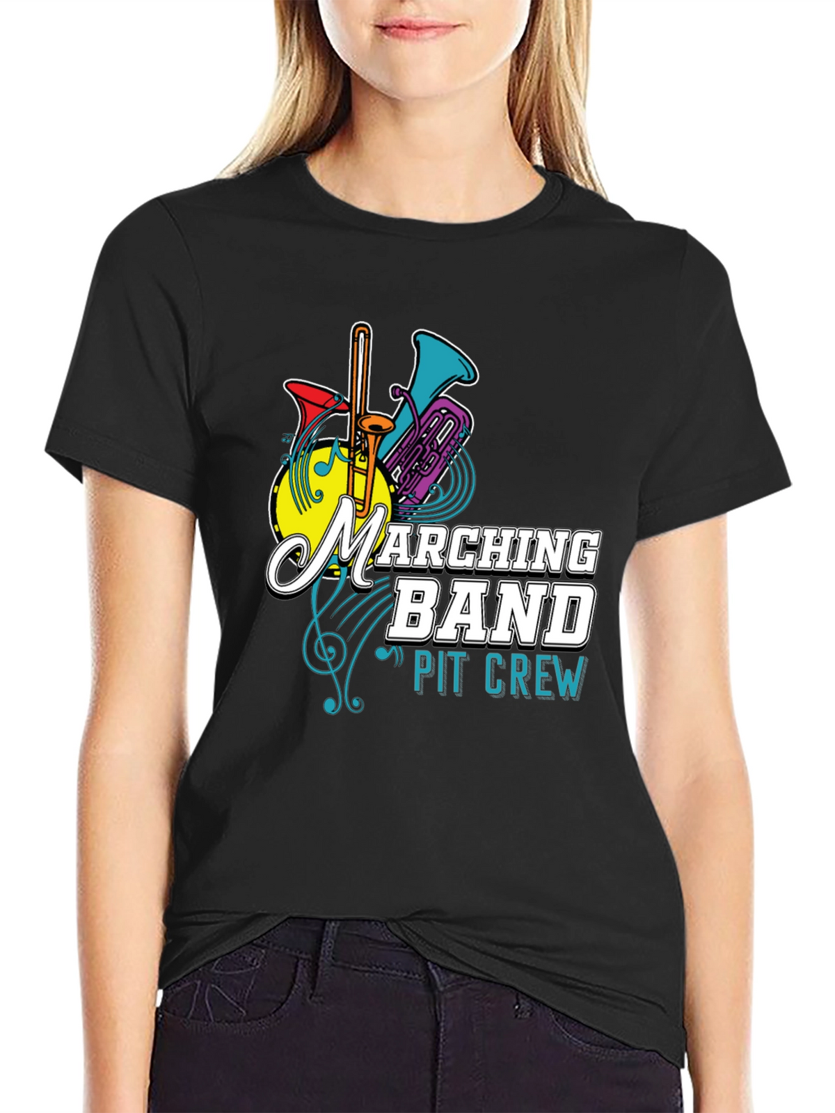 Marching Band Pit Crew T-Shirt - Musical Instrument Tee