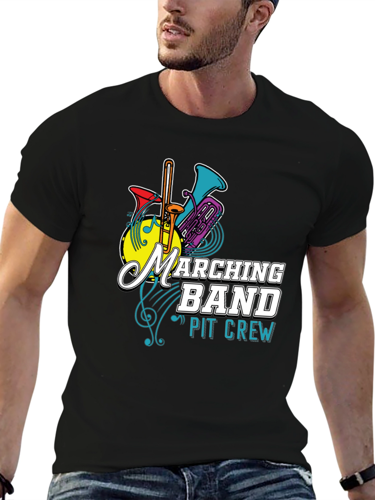 Marching Band Pit Crew T-Shirt - Musical Instrument Tee