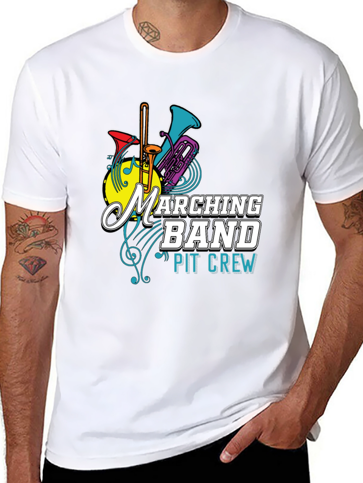 Marching Band Pit Crew T-Shirt - Musical Instrument Tee
