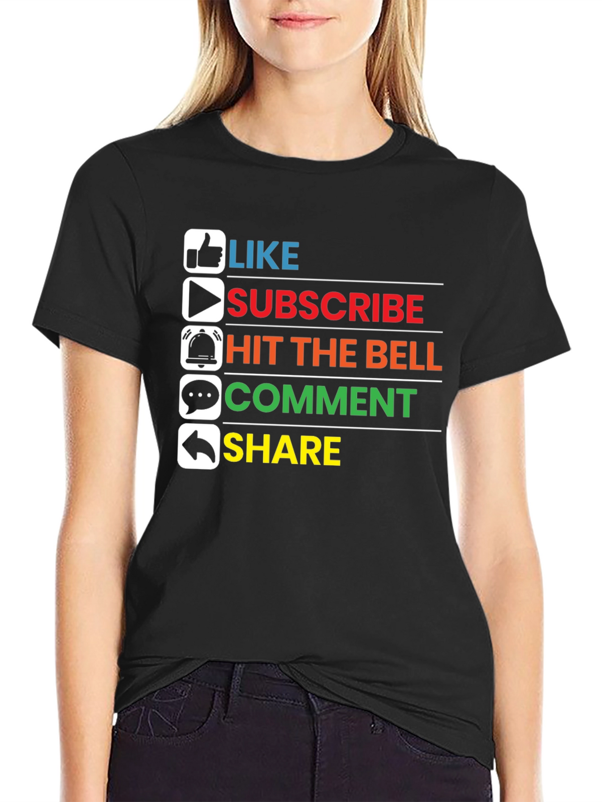 Like Subscribe Share Graphic Tee