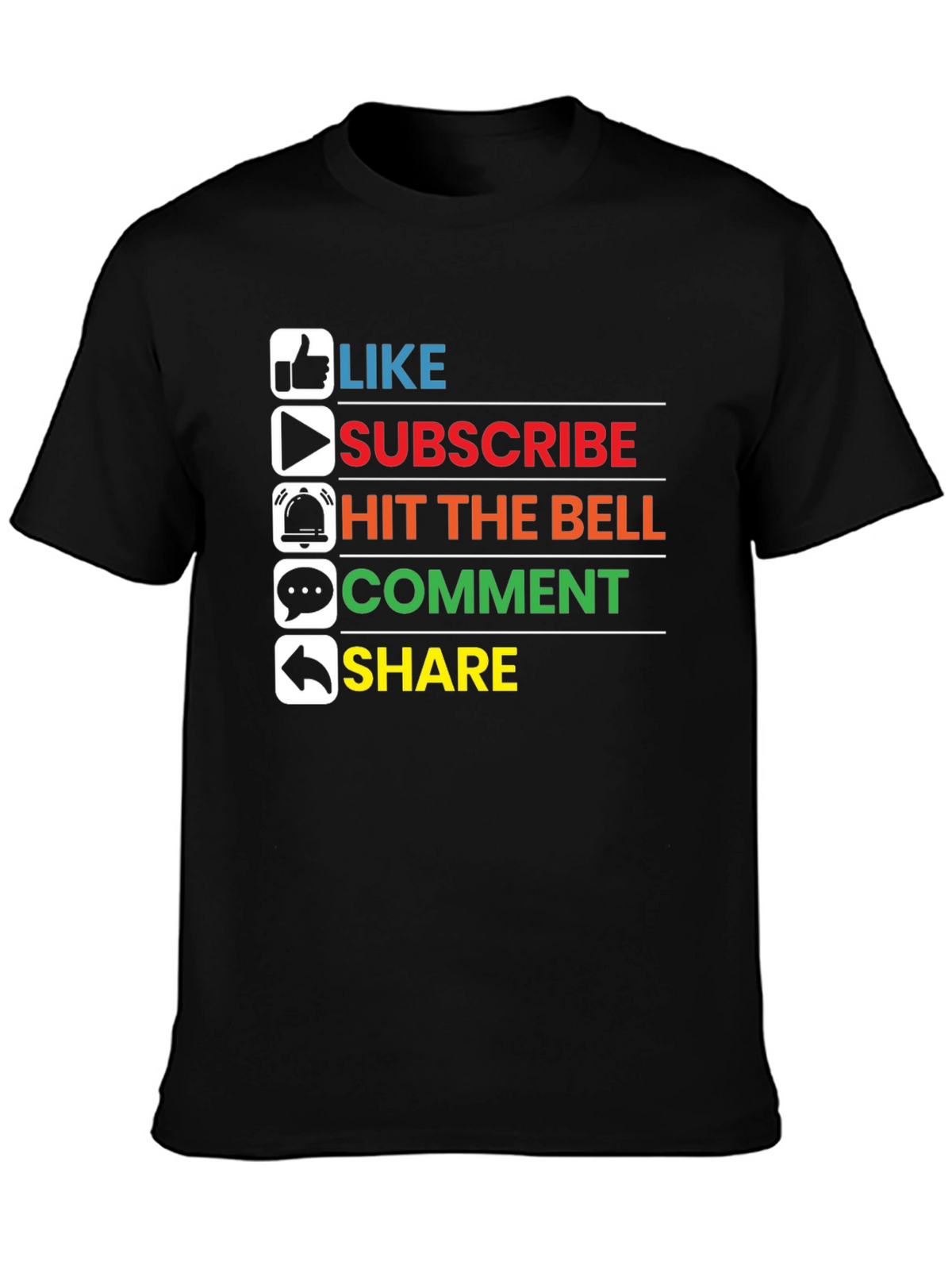 Like Subscribe Share Graphic Tee