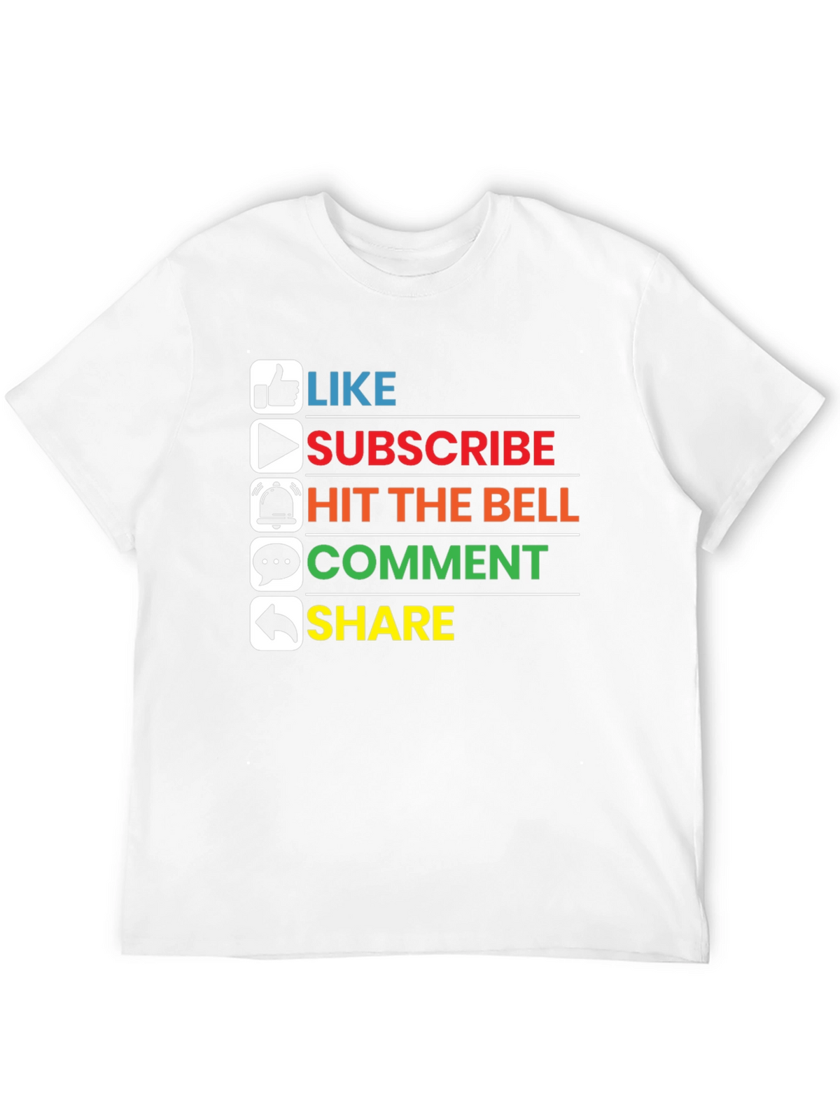 Like Subscribe Share Graphic Tee