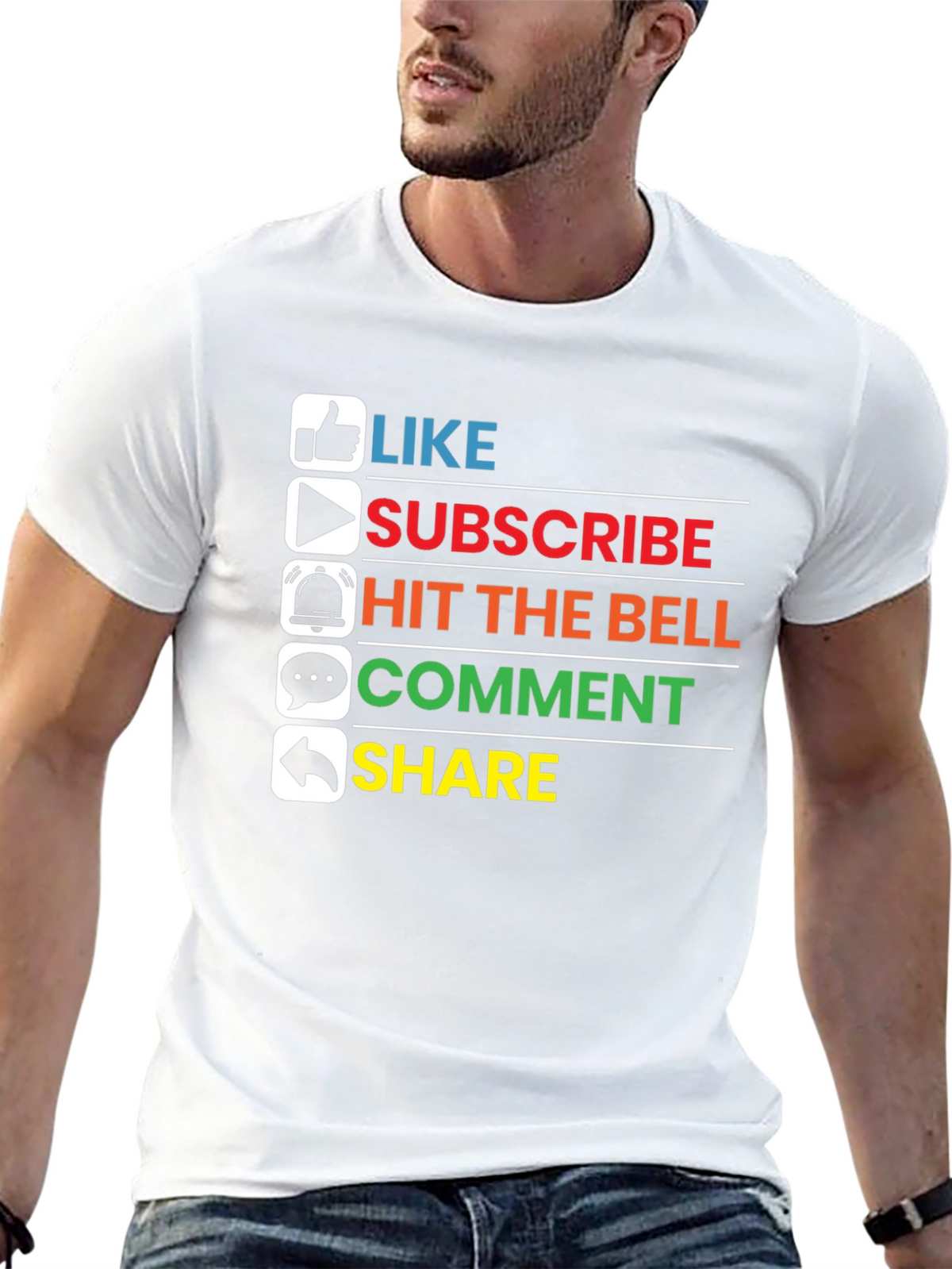 Like Subscribe Share Graphic Tee