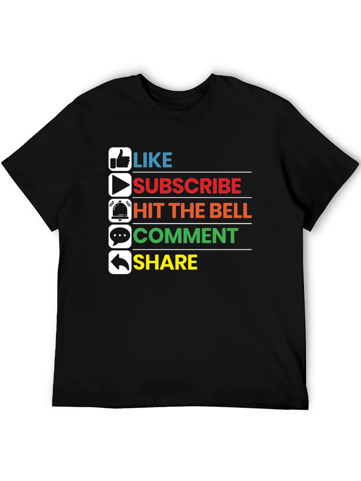 Like Subscribe Share Graphic Tee