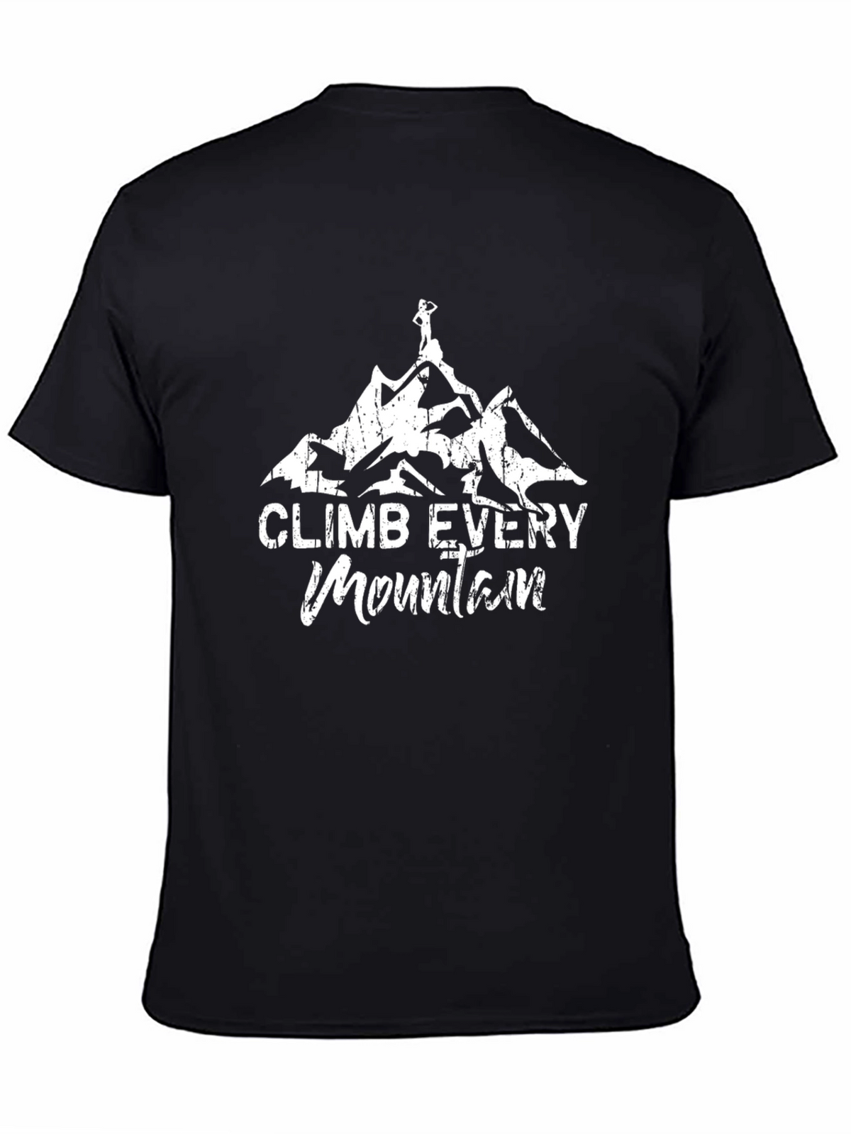 Climb Every Mountain Graphic T-Shirt - Black Cotton Tee