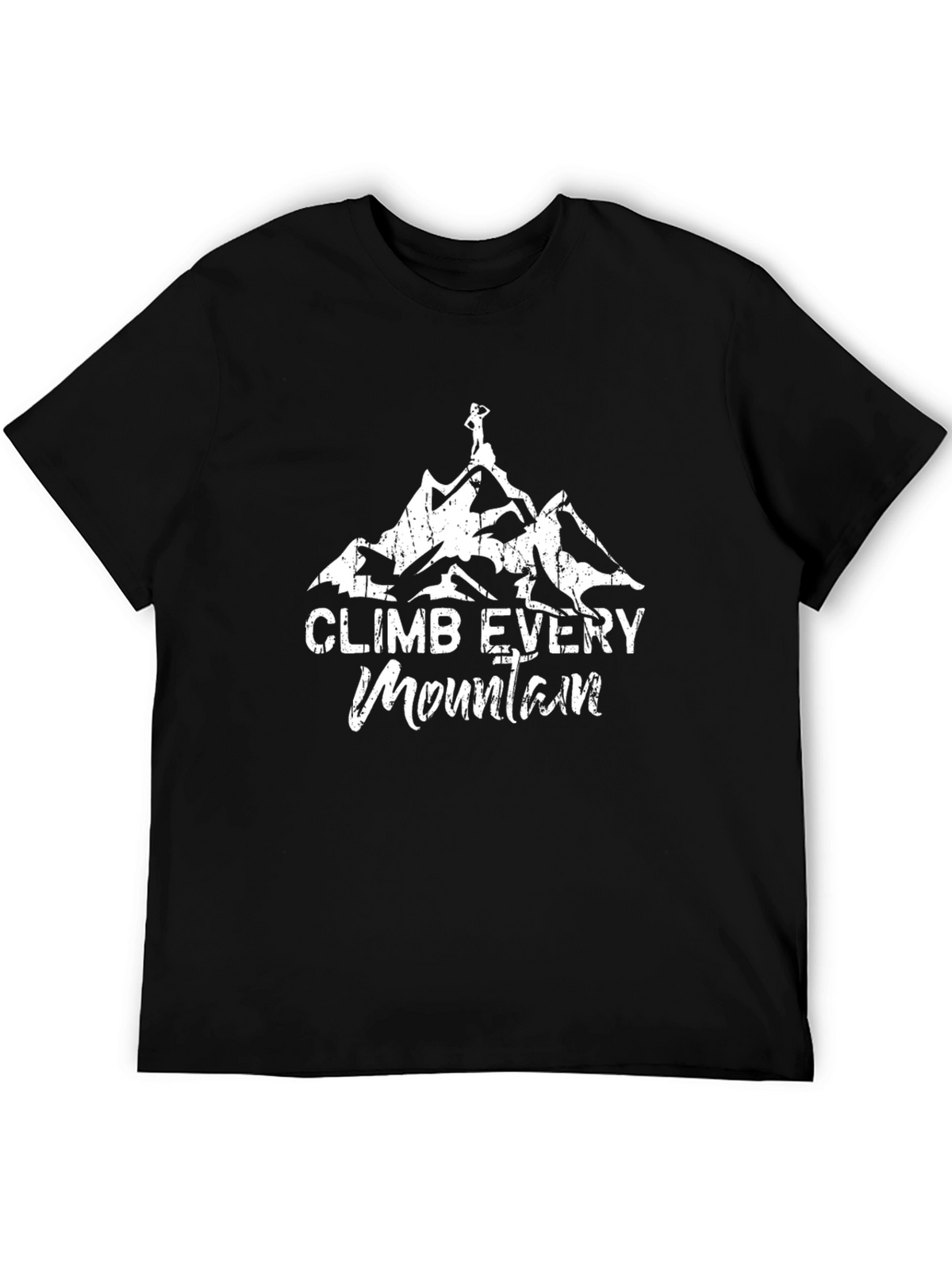 Climb Every Mountain Graphic T-Shirt - Black Cotton Tee