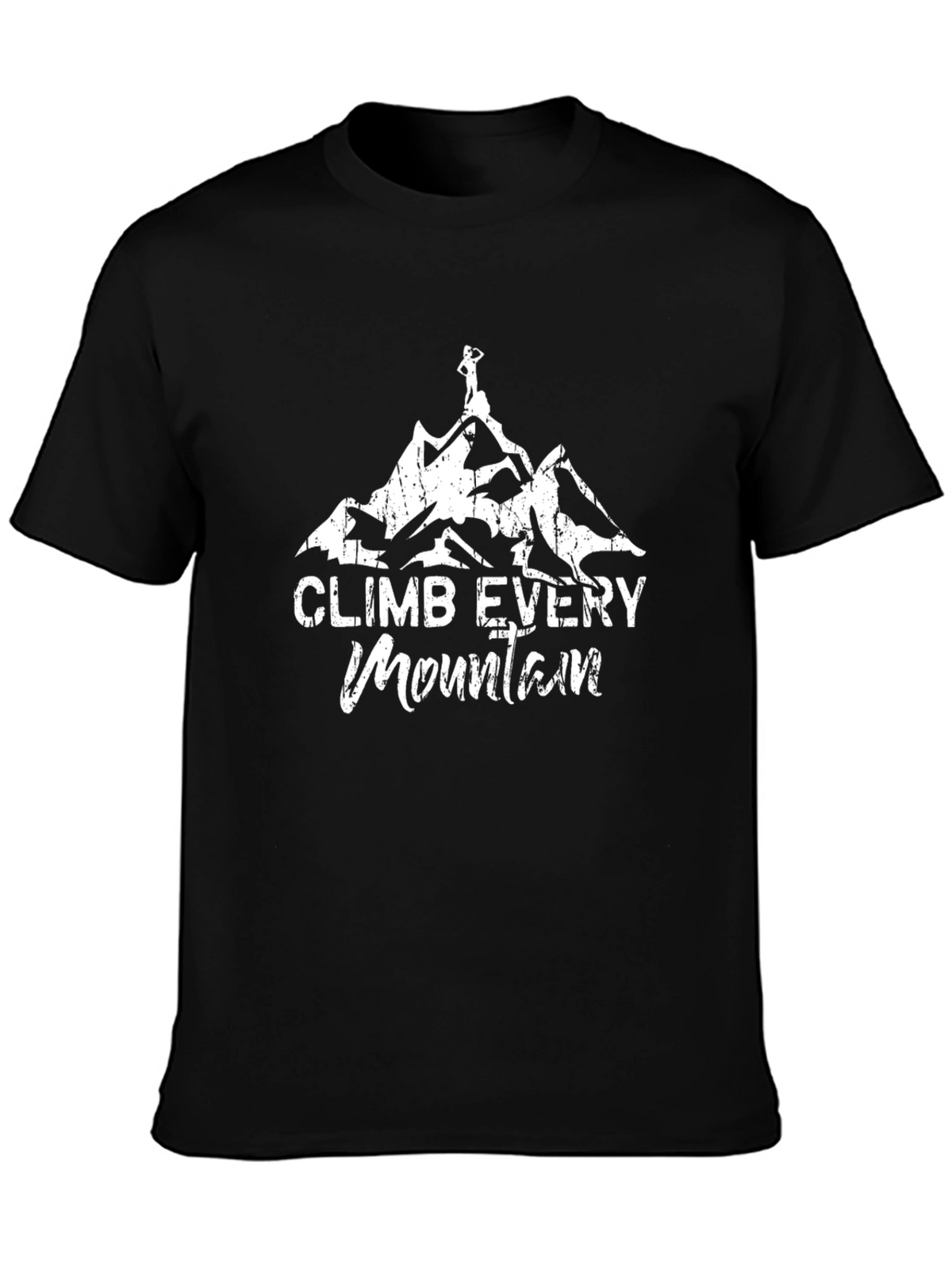 Climb Every Mountain Graphic T-Shirt - Black Cotton Tee