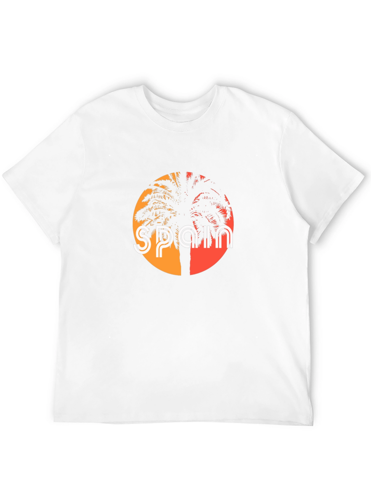 Spain Palm Tree Black T-Shirt Graphic Tee