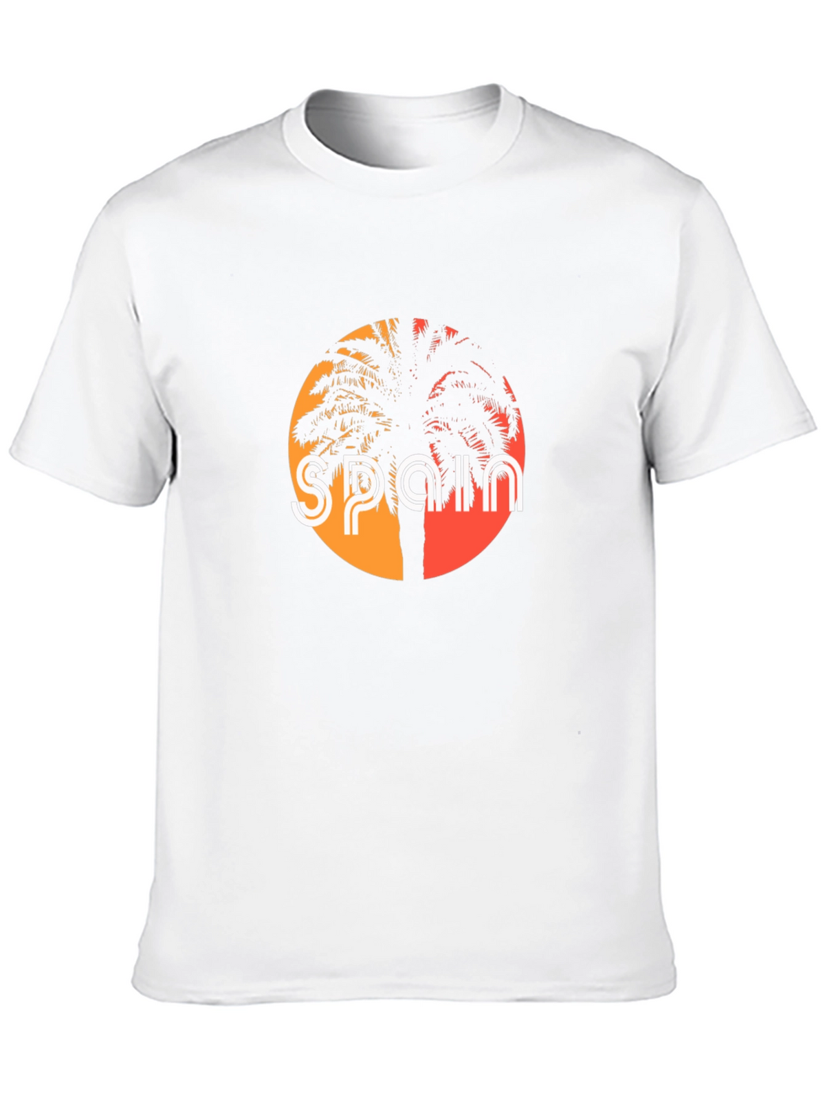Spain Palm Tree Black T-Shirt Graphic Tee