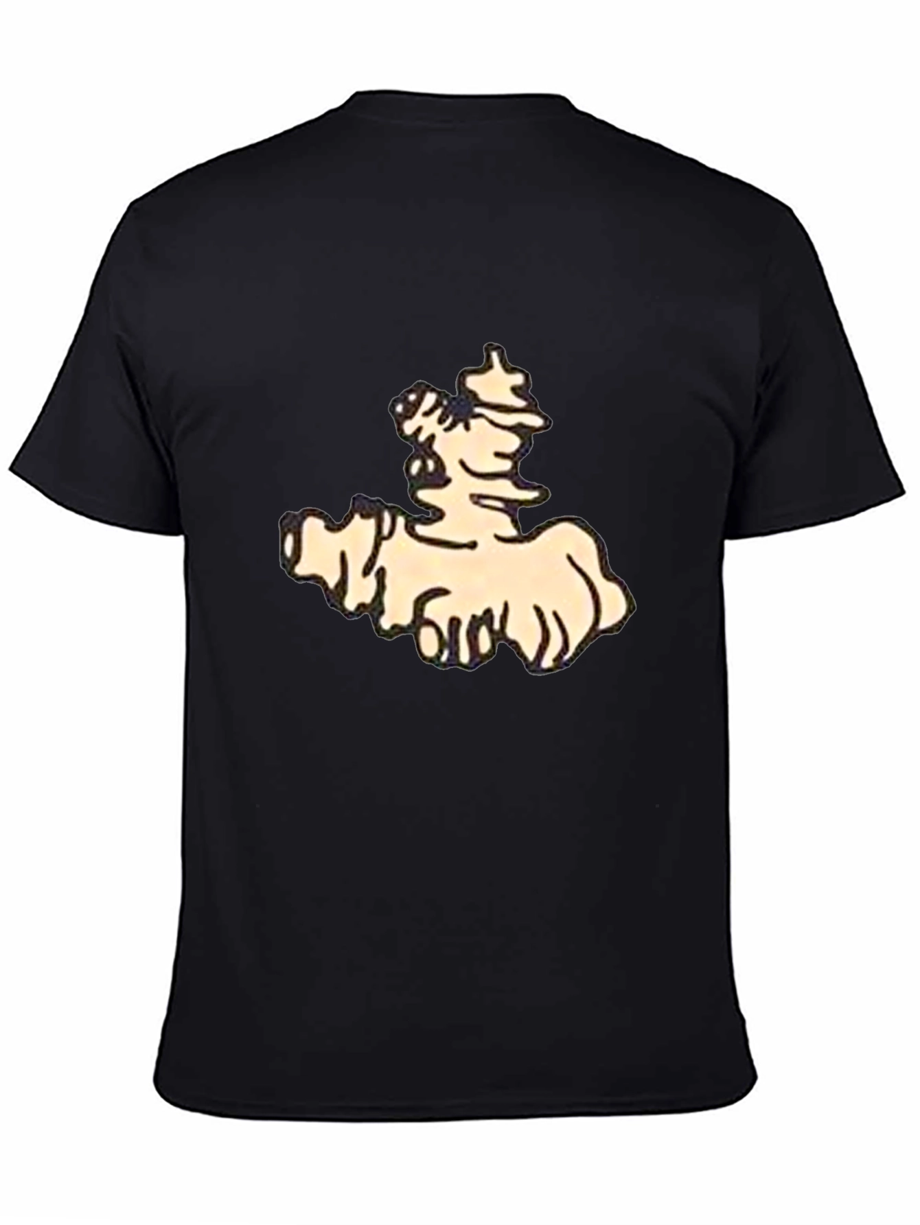 Stylish Black Tee with Cartoon Print