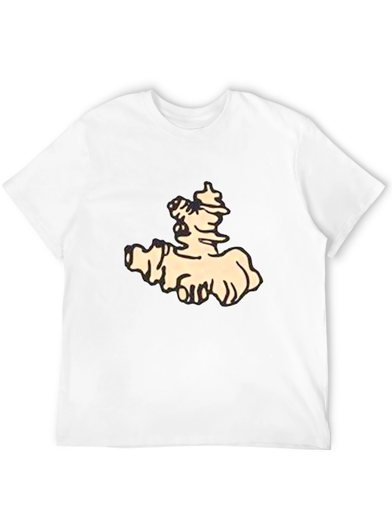 Stylish Black Tee with Cartoon Print