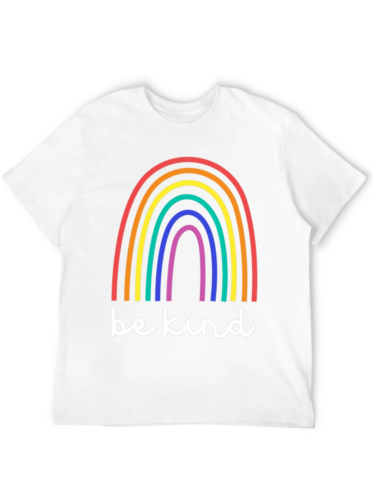 Be Kind Rainbow T-Shirt - Black Cotton Blend