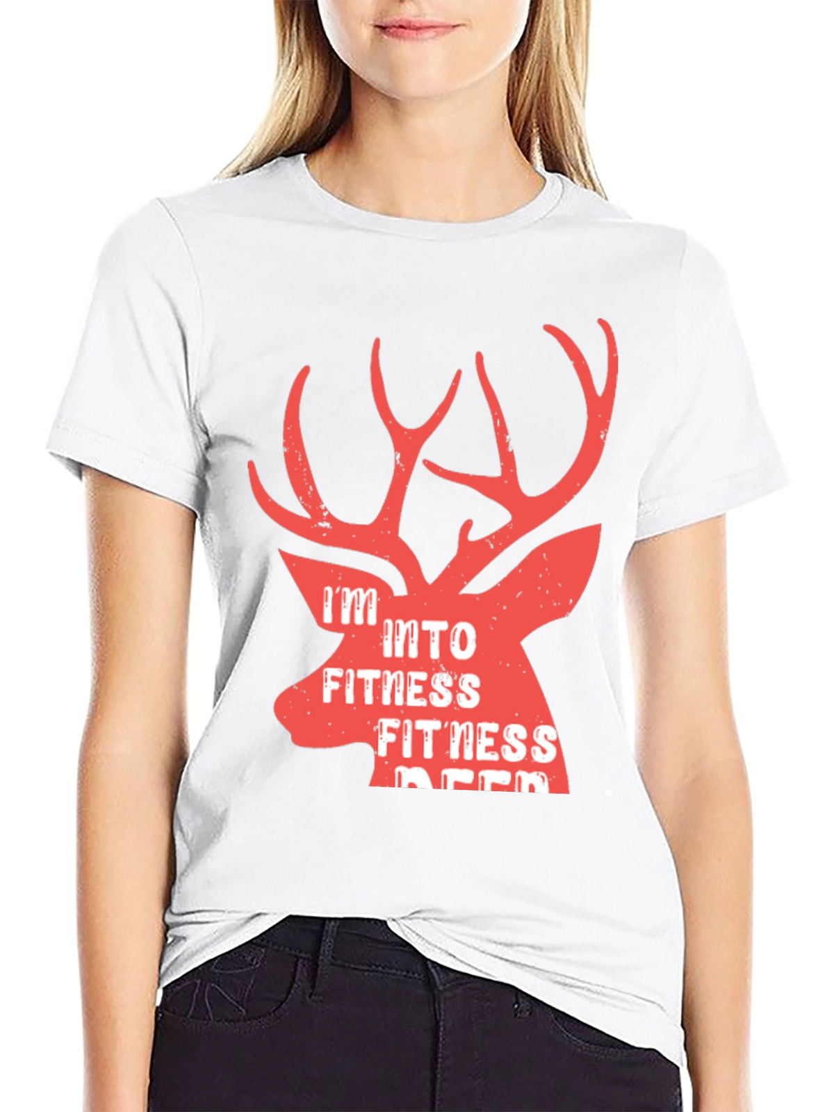Fitness Deer Graphic T-Shirt