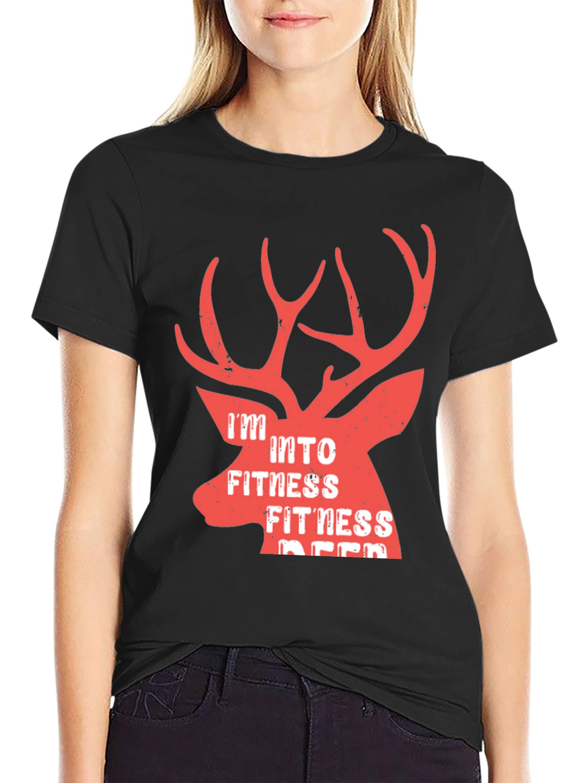 Fitness Deer Graphic T-Shirt