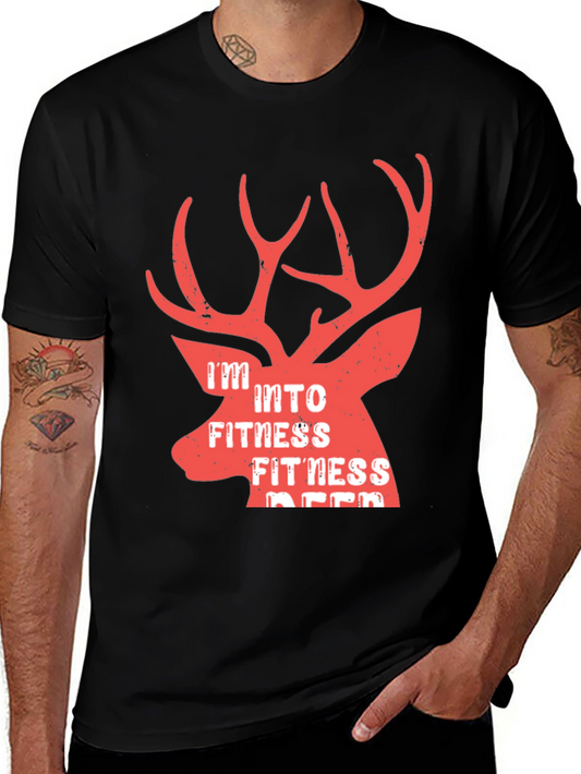 Fitness Deer Graphic T-Shirt