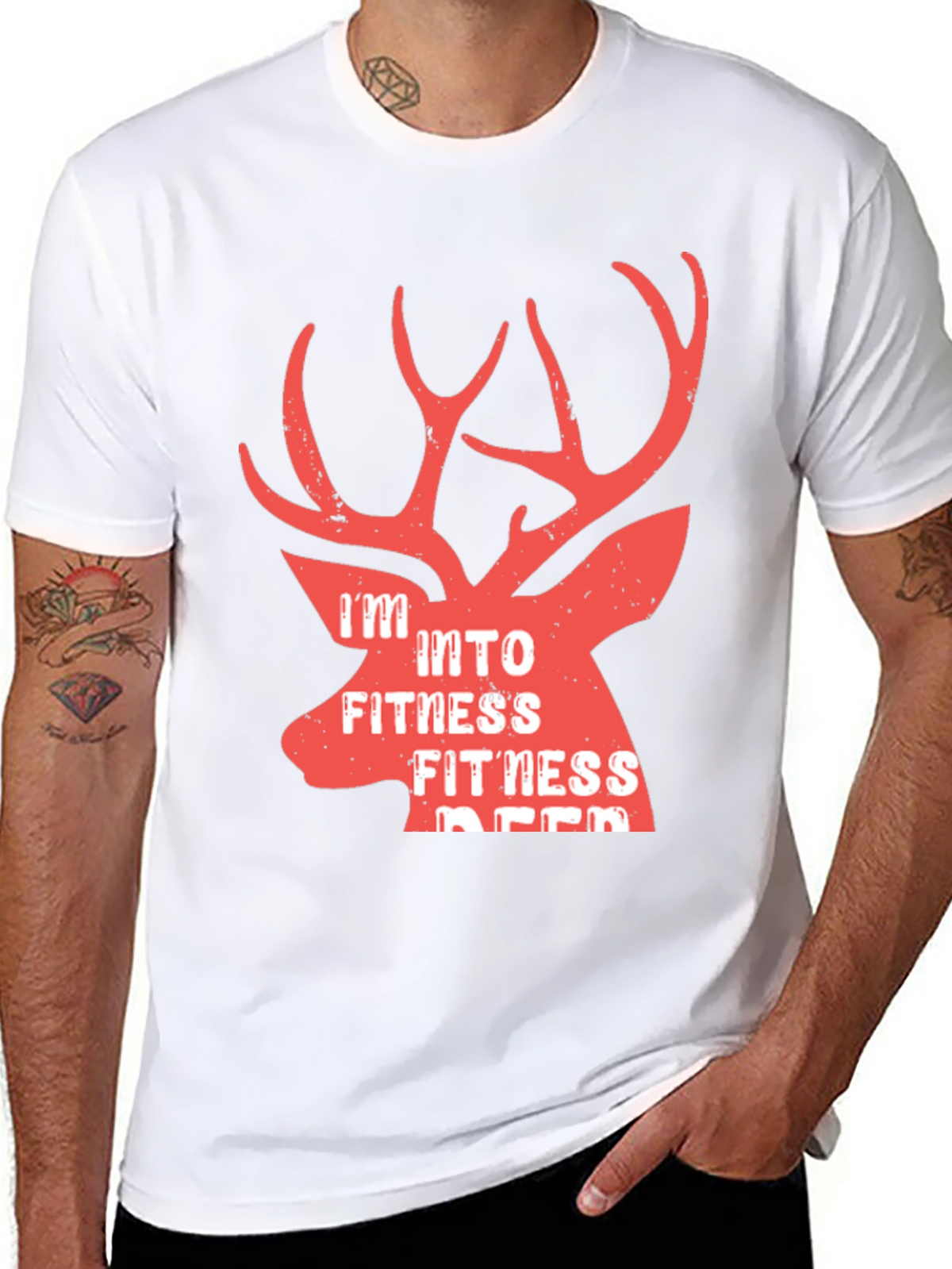 Fitness Deer Graphic T-Shirt
