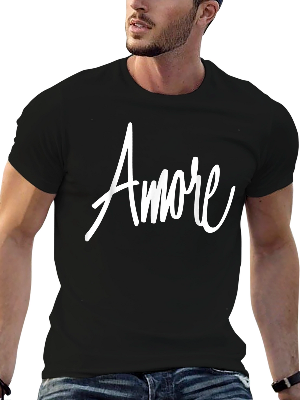 Amore Graphic Tee - Black Cotton T-Shirt
