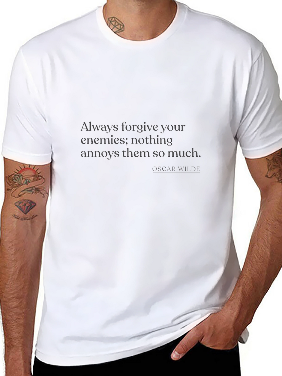 Forgive Enemies Oscar Wilde Quote Black T-Shirt