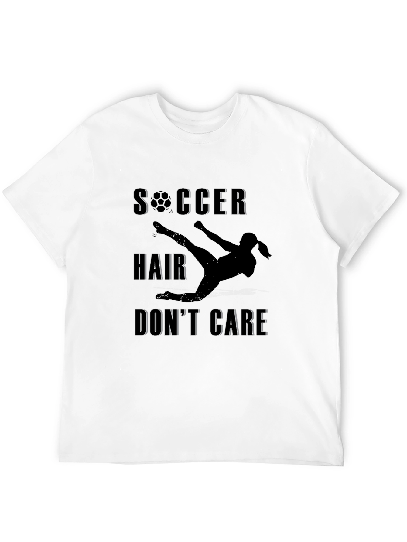 Soccer Hair Dont Care Graphic T-Shirt