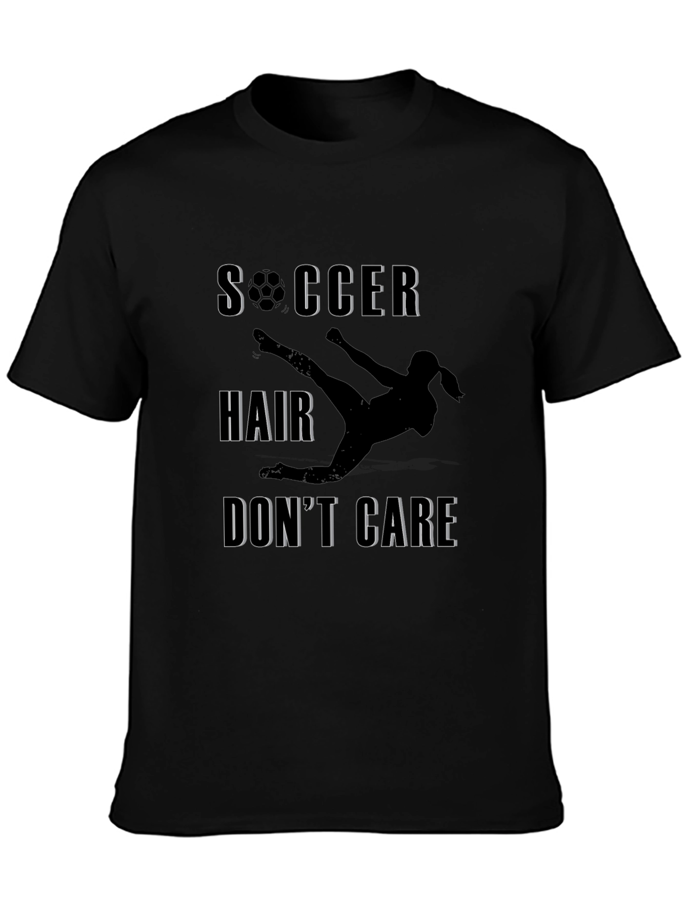 Soccer Hair Dont Care Graphic T-Shirt