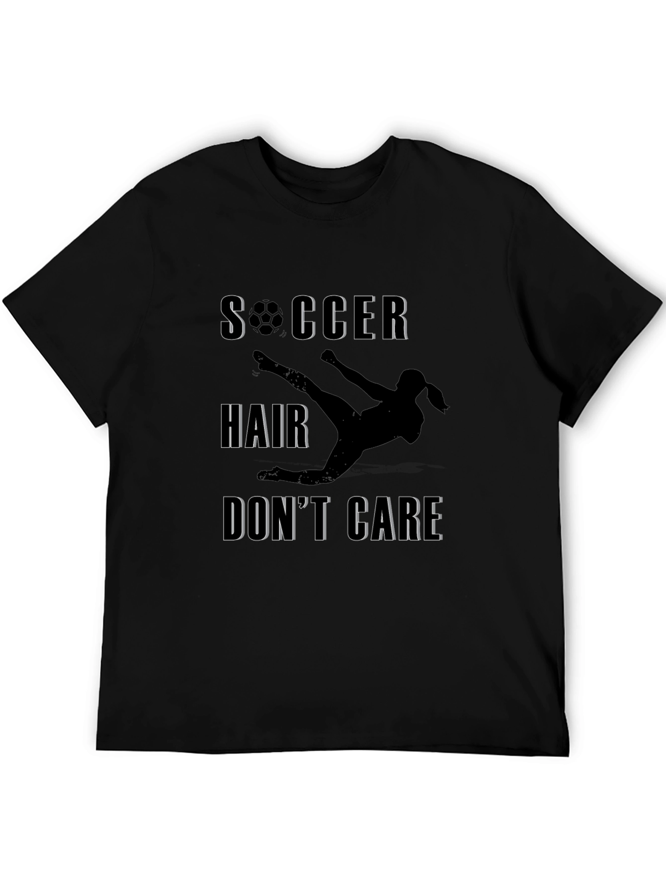Soccer Hair Dont Care Graphic T-Shirt