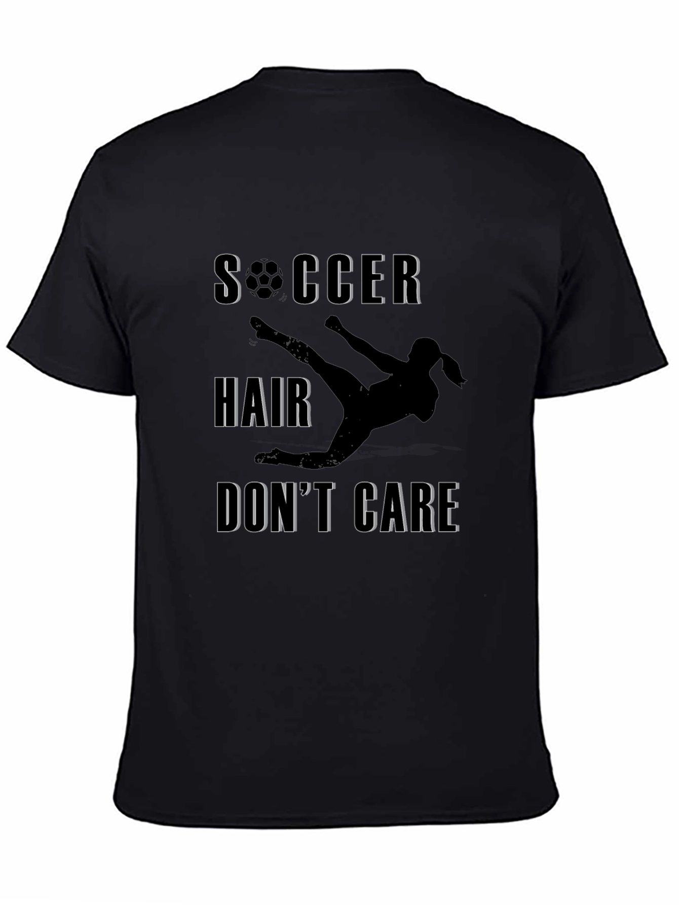 Soccer Hair Dont Care Graphic T-Shirt