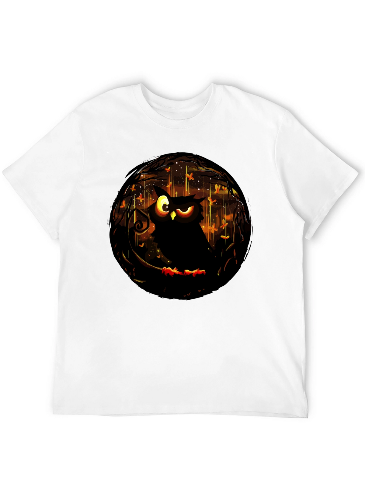 Owl Graphic Print T-Shirt - Mens Black Tee
