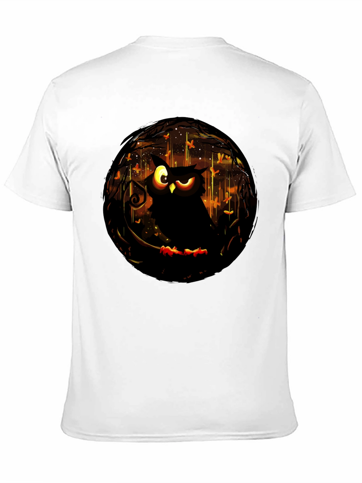 Owl Graphic Print T-Shirt - Mens Black Tee
