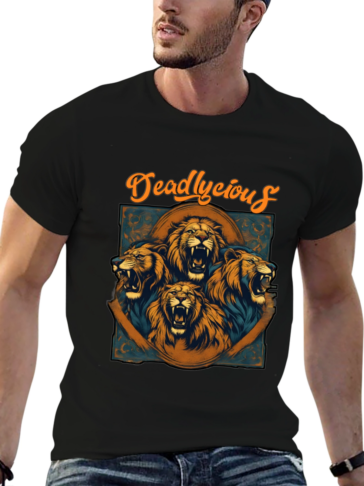 Deadlycious Lion Graphic Tee - Mens