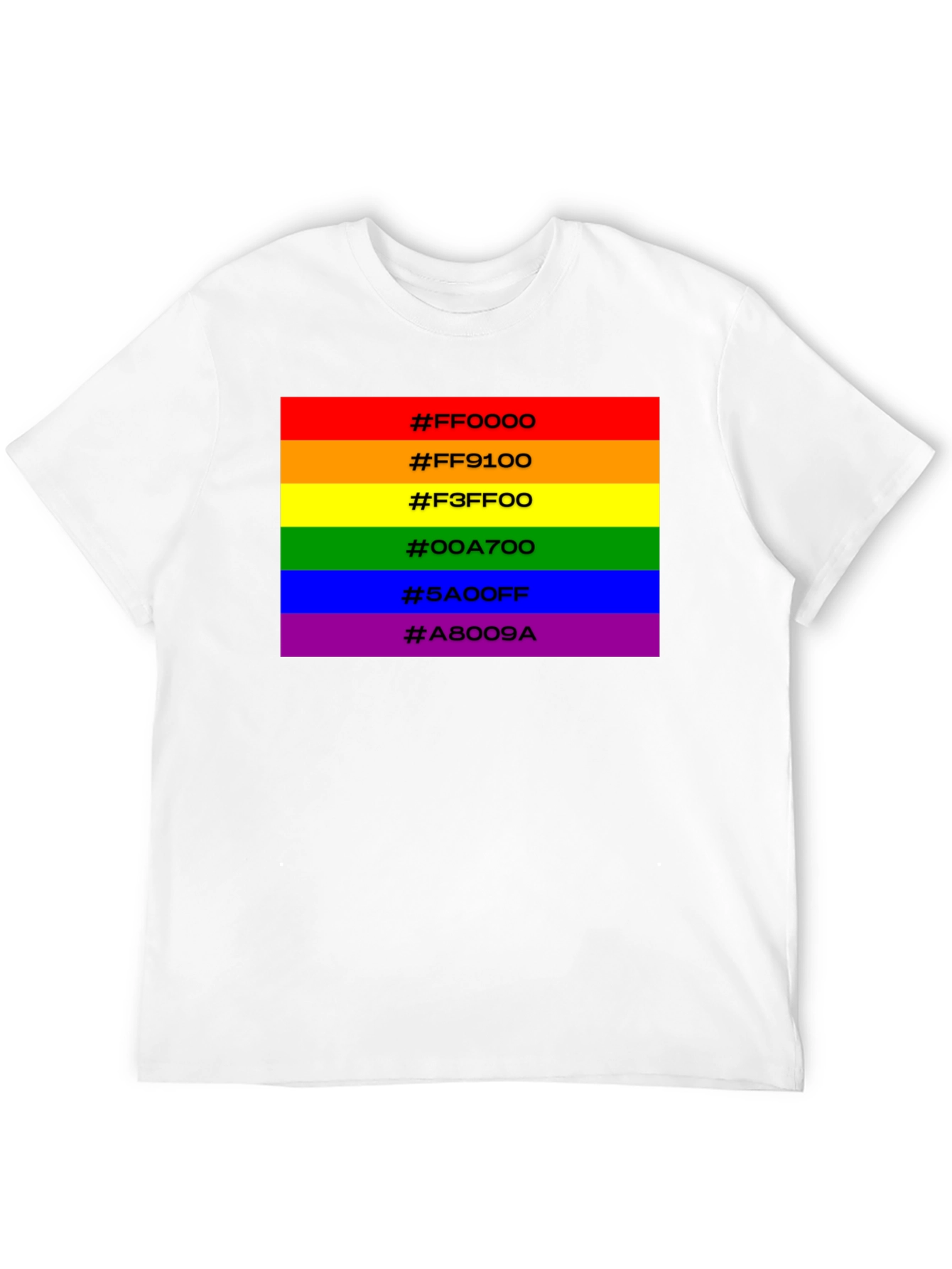 Rainbow Pride Hex Code T-Shirt - Black