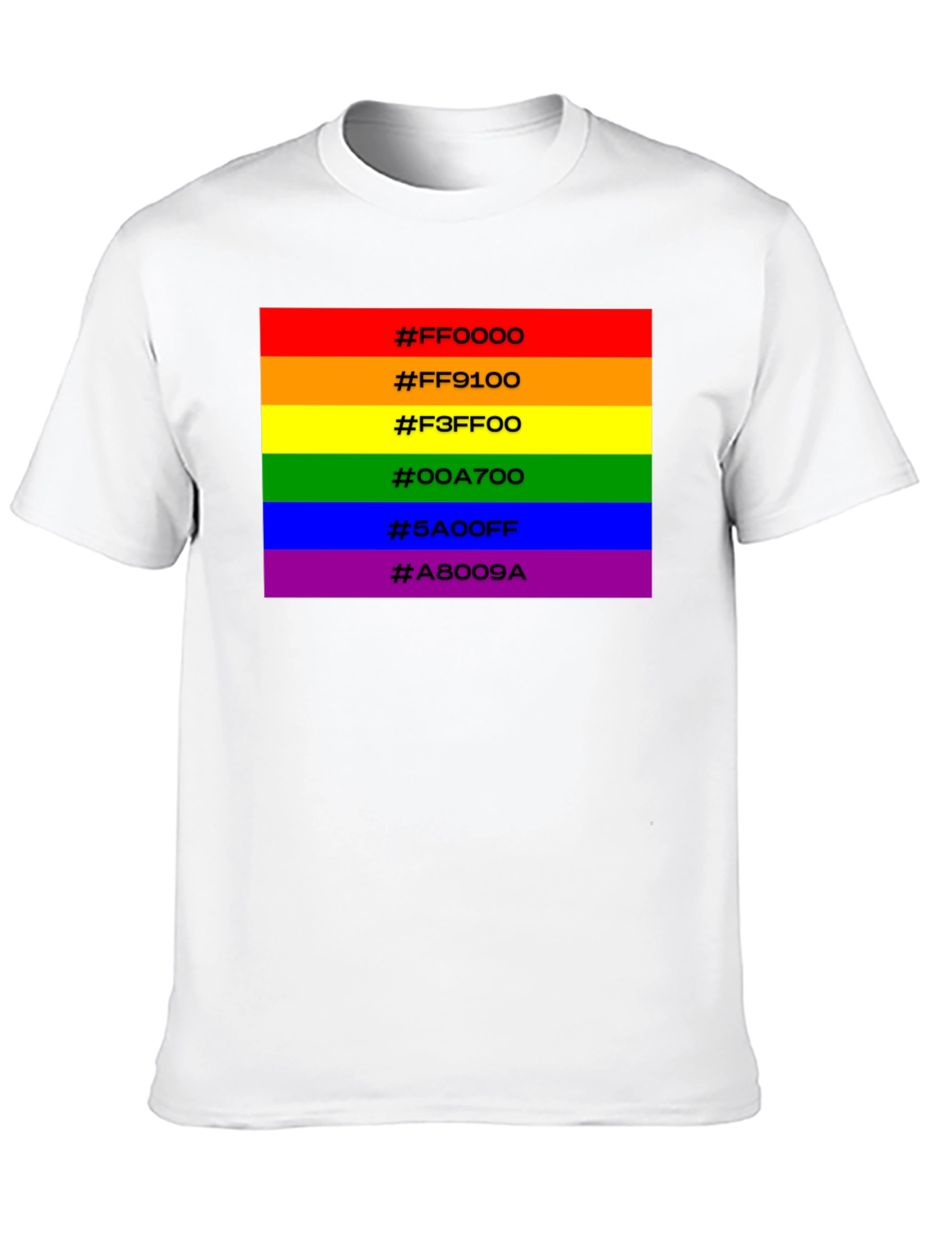 Rainbow Pride Hex Code T-Shirt - Black