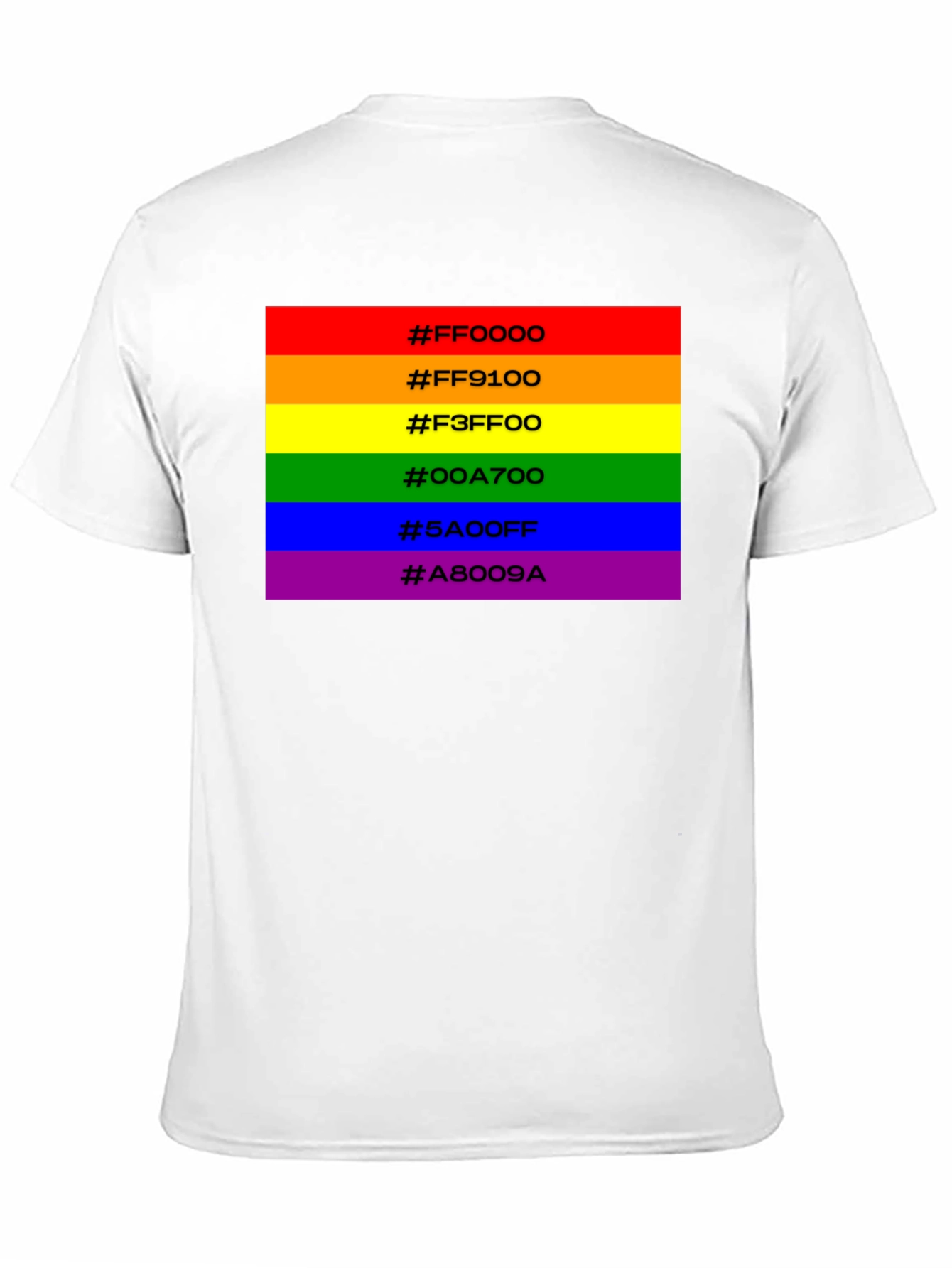 Rainbow Pride Hex Code T-Shirt - Black