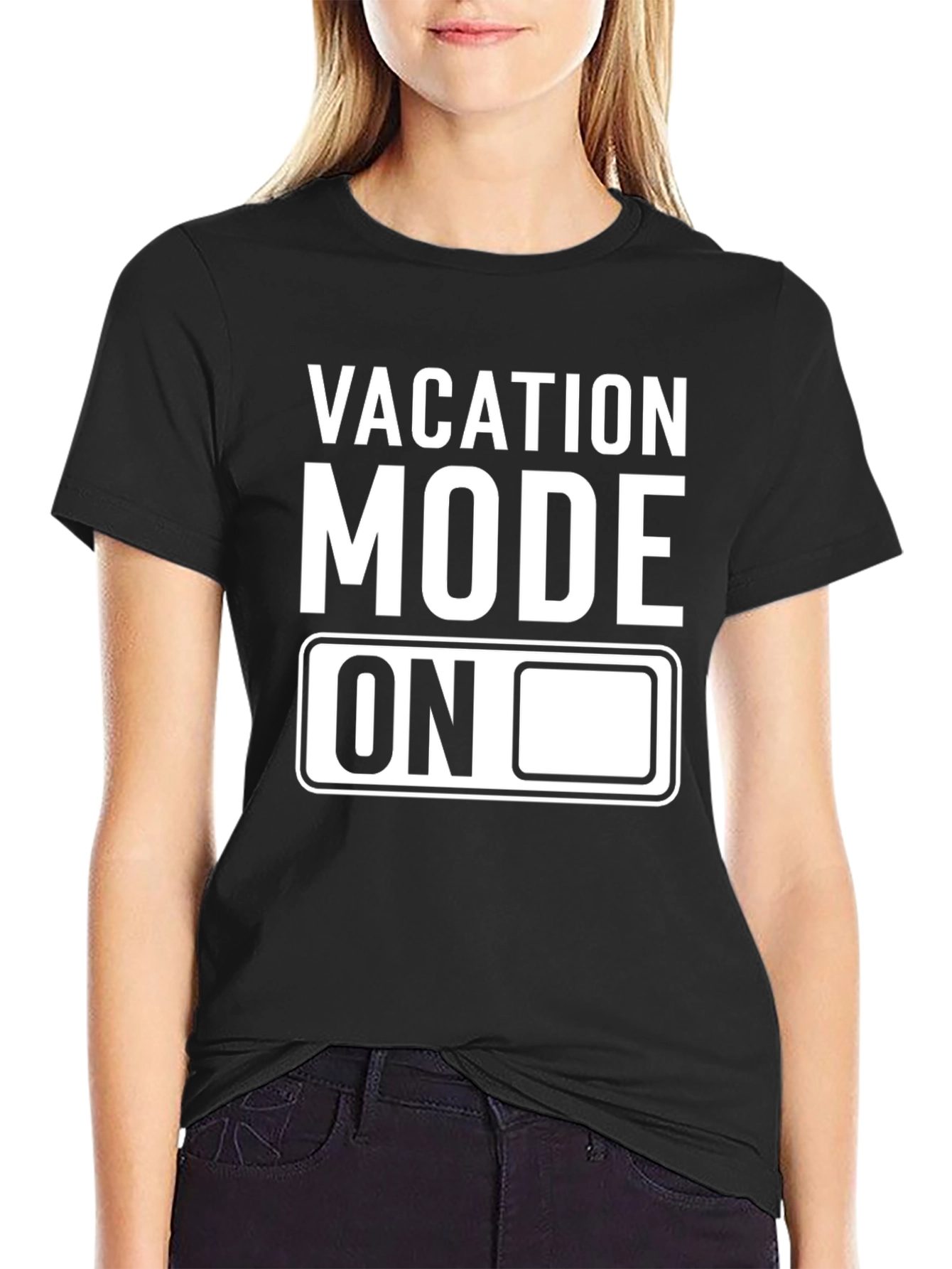 Vacation Mode On T-Shirt - Black Graphic Tee