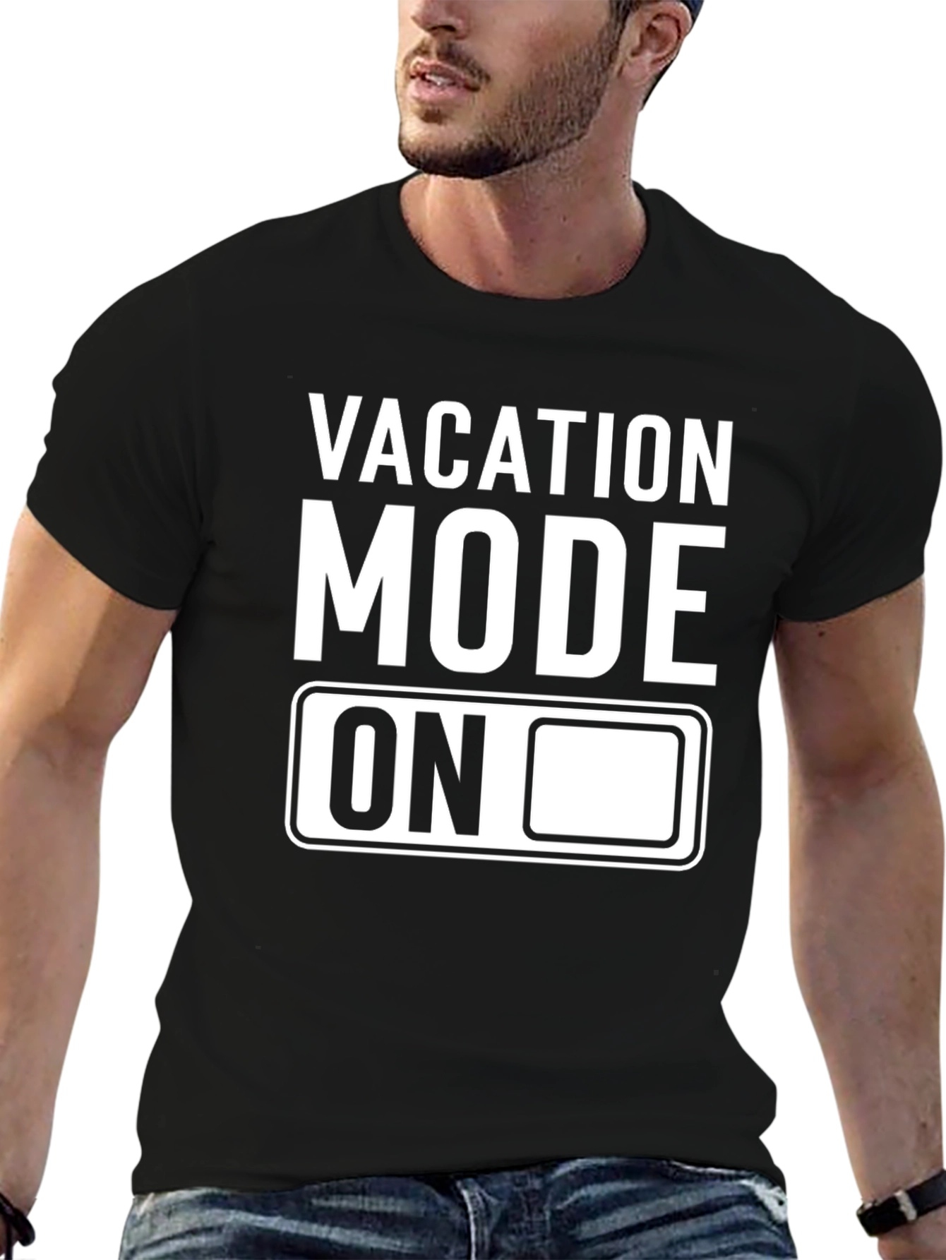 Vacation Mode On T-Shirt - Black Graphic Tee
