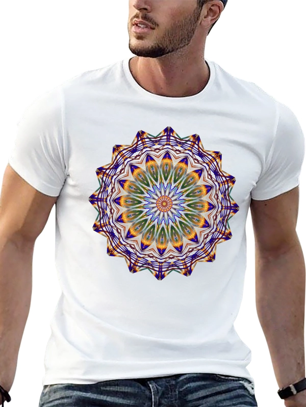 Abstract Mandala Graphic Print Mens T-Shirt