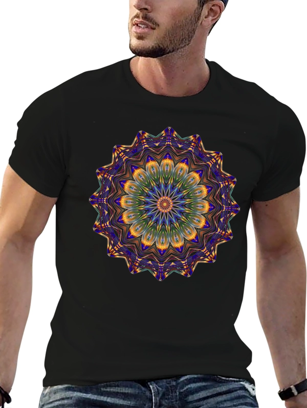 Abstract Mandala Graphic Print Mens T-Shirt