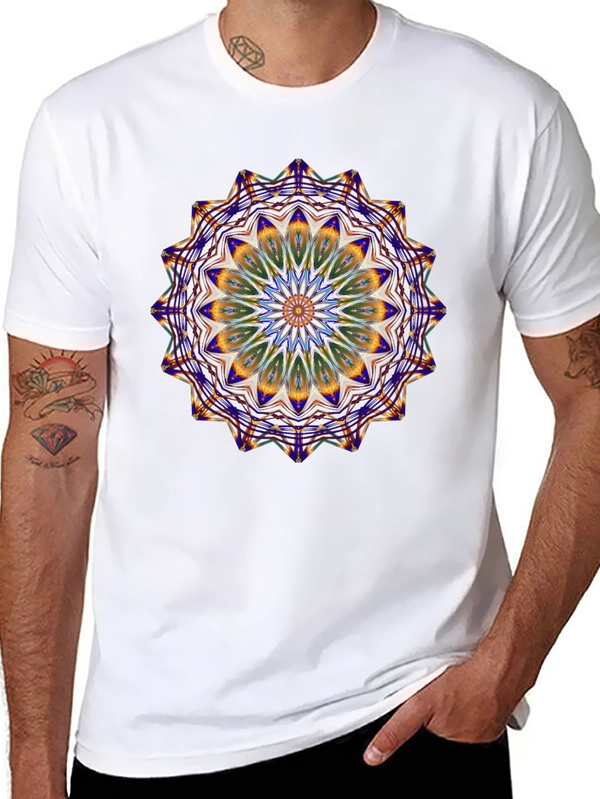 Abstract Mandala Graphic Print Mens T-Shirt