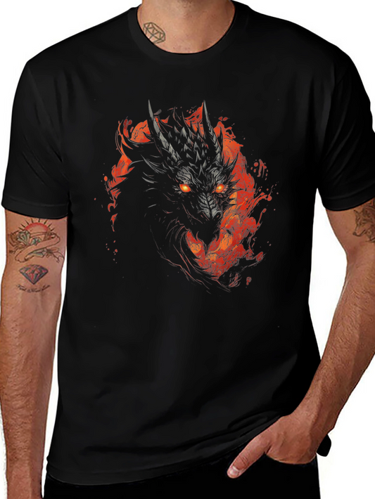 Dragon Fire T-Shirt - Black Graphic Tee