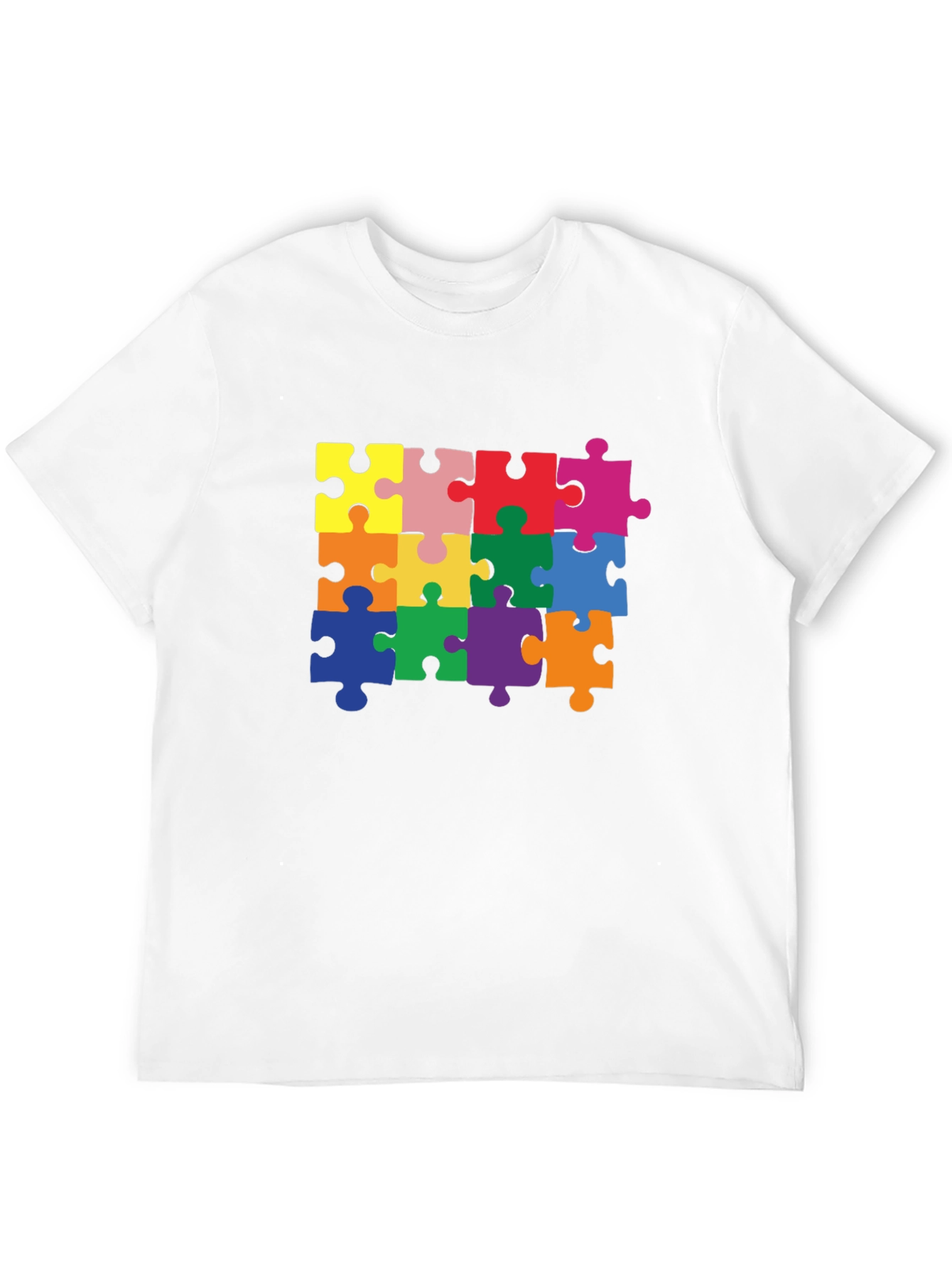 Puzzle Piece Graphic Tee - Black Cotton T-Shirt
