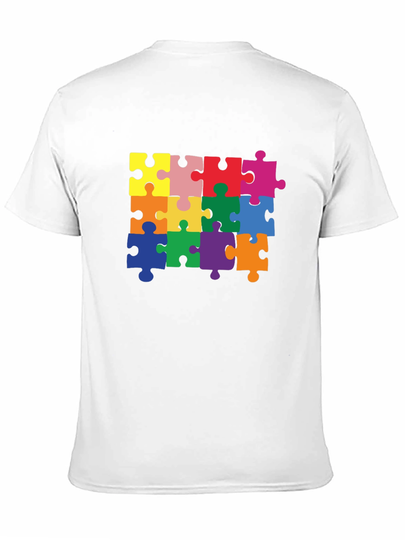 Puzzle Piece Graphic Tee - Black Cotton T-Shirt