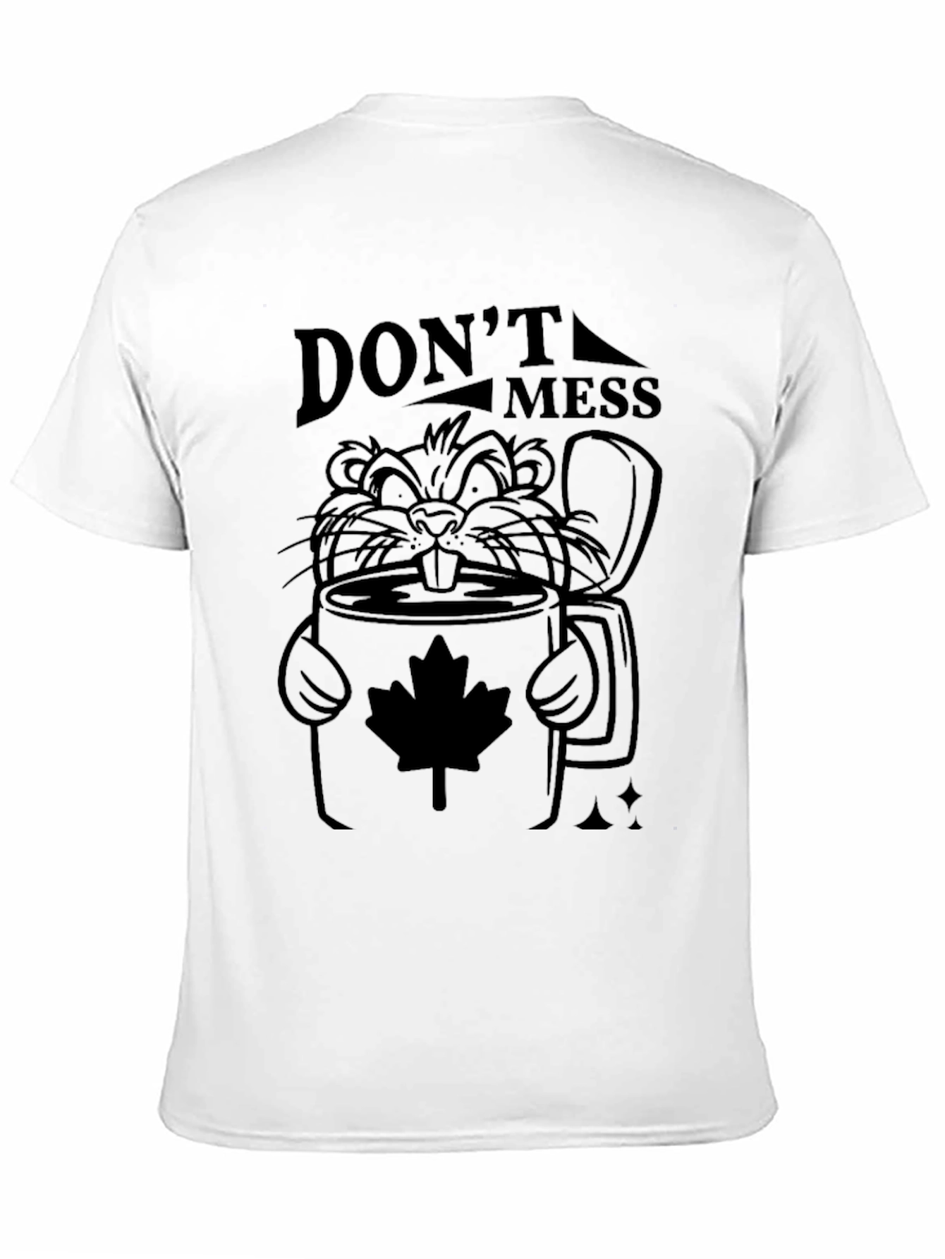 Dont Mess Beaver Maple Leaf Black T-Shirt