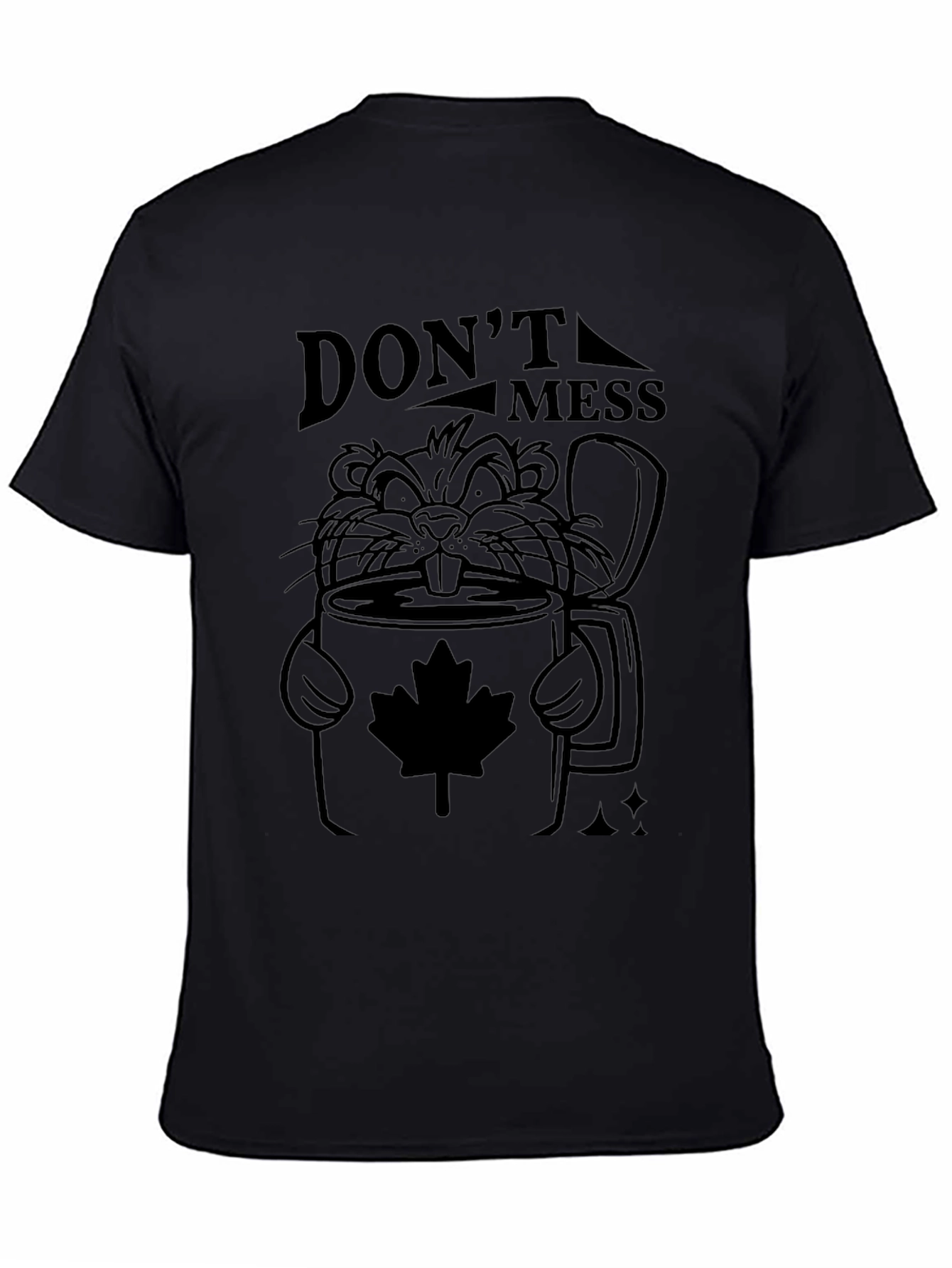 Dont Mess Beaver Maple Leaf Black T-Shirt
