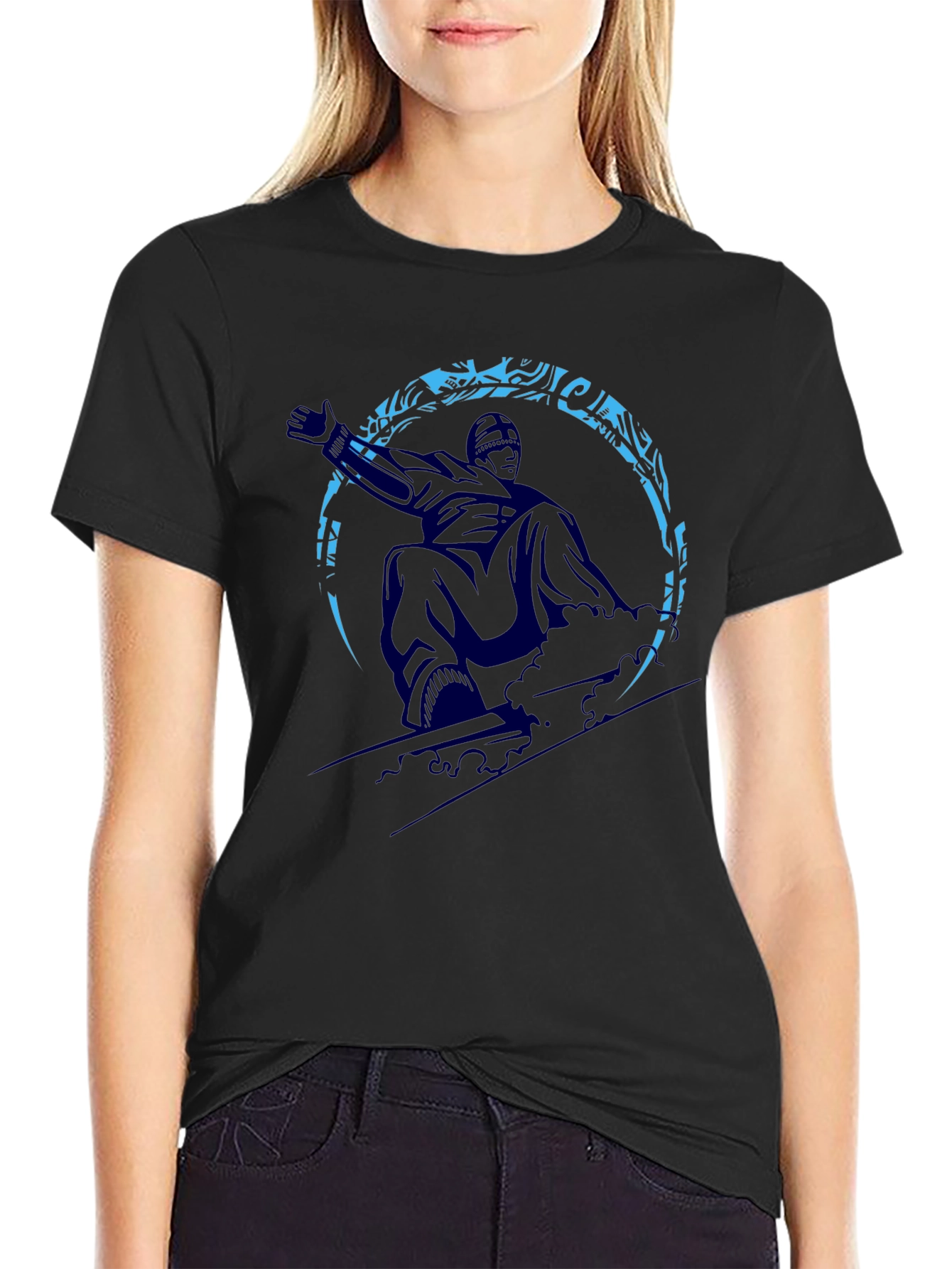 Snowboarder Graphic Tee - Black