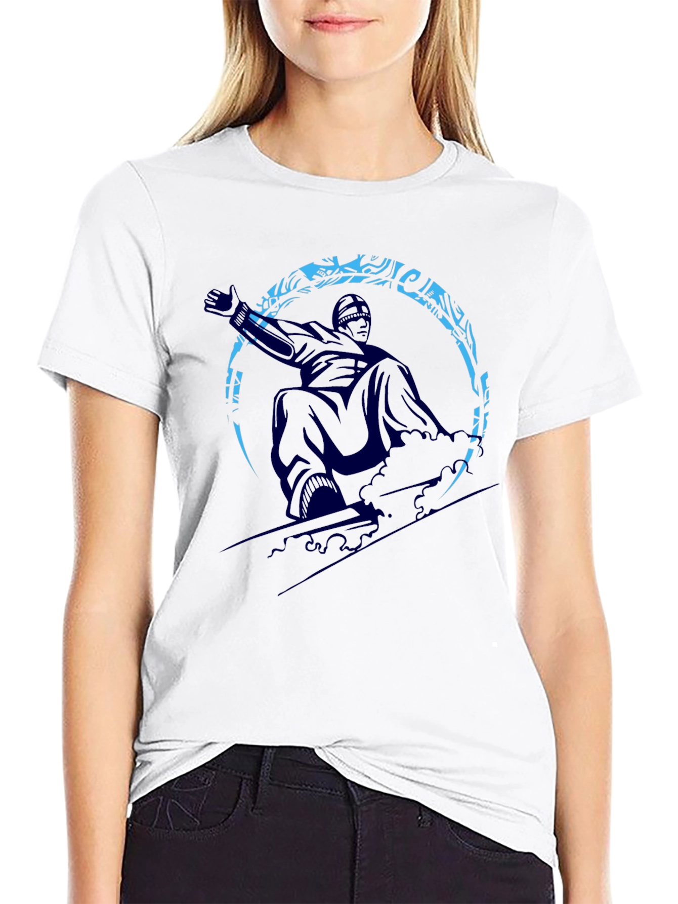 Snowboarder Graphic Tee - Black