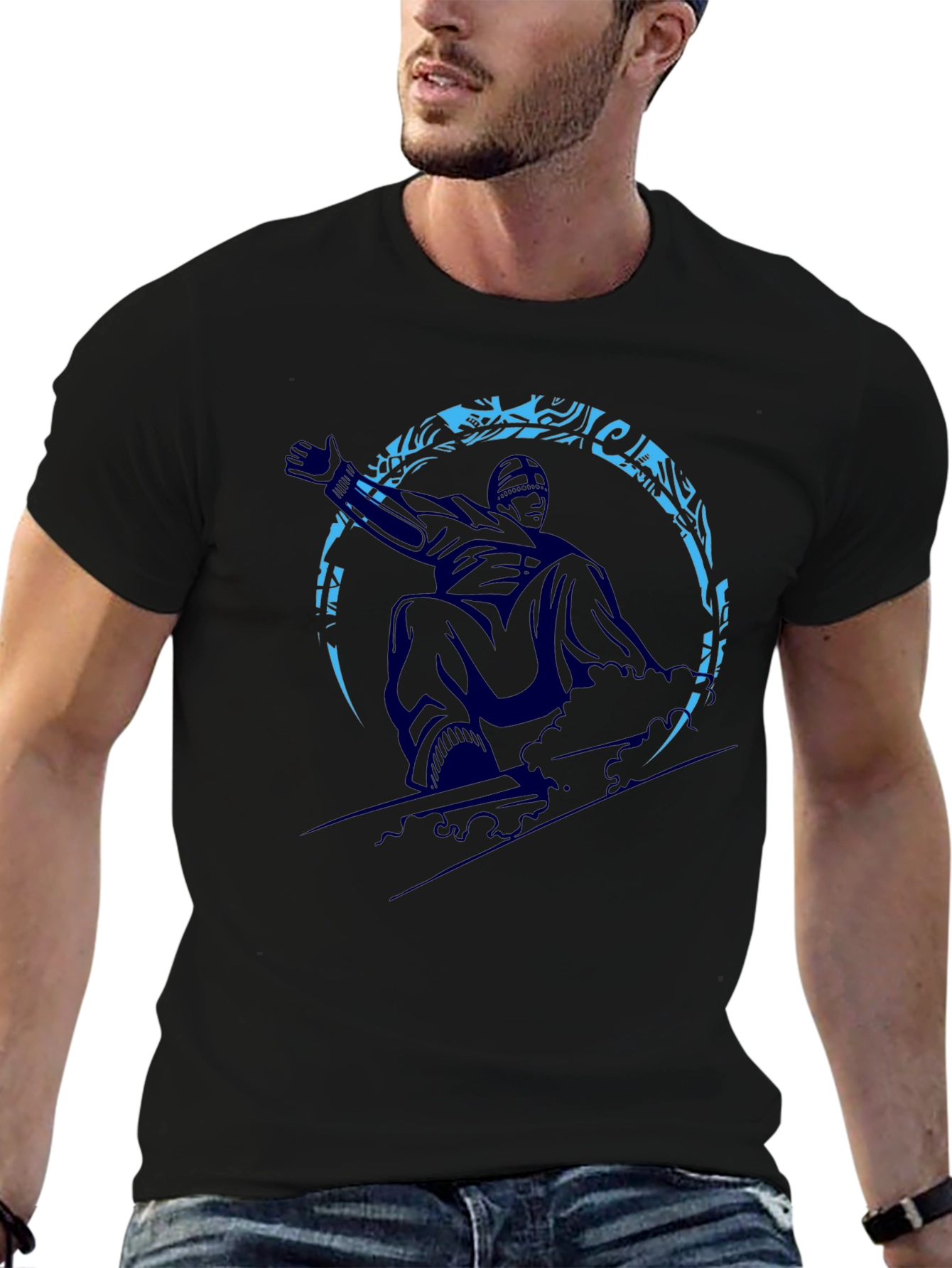 Snowboarder Graphic Tee - Black