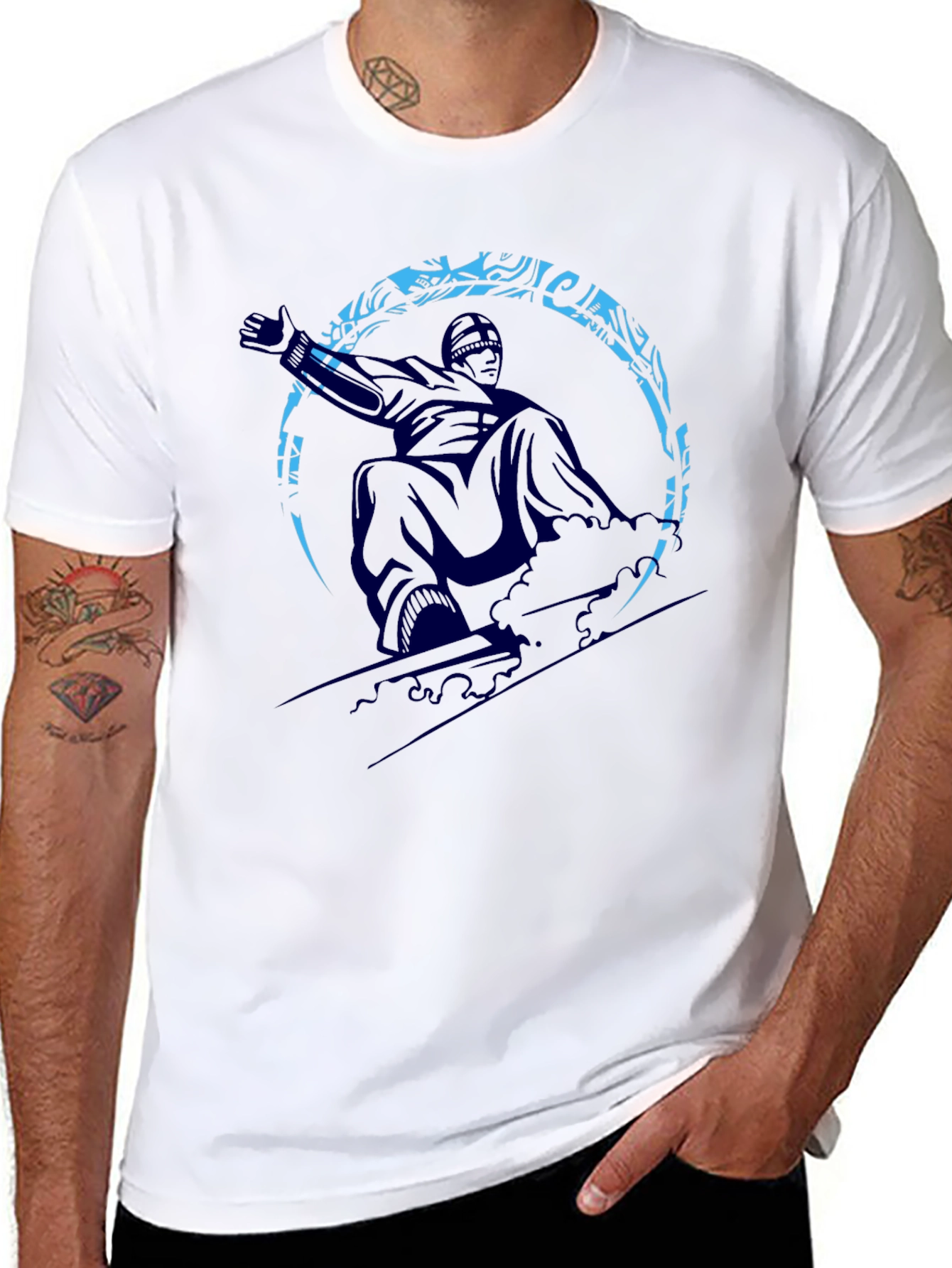 Snowboarder Graphic Tee - Black
