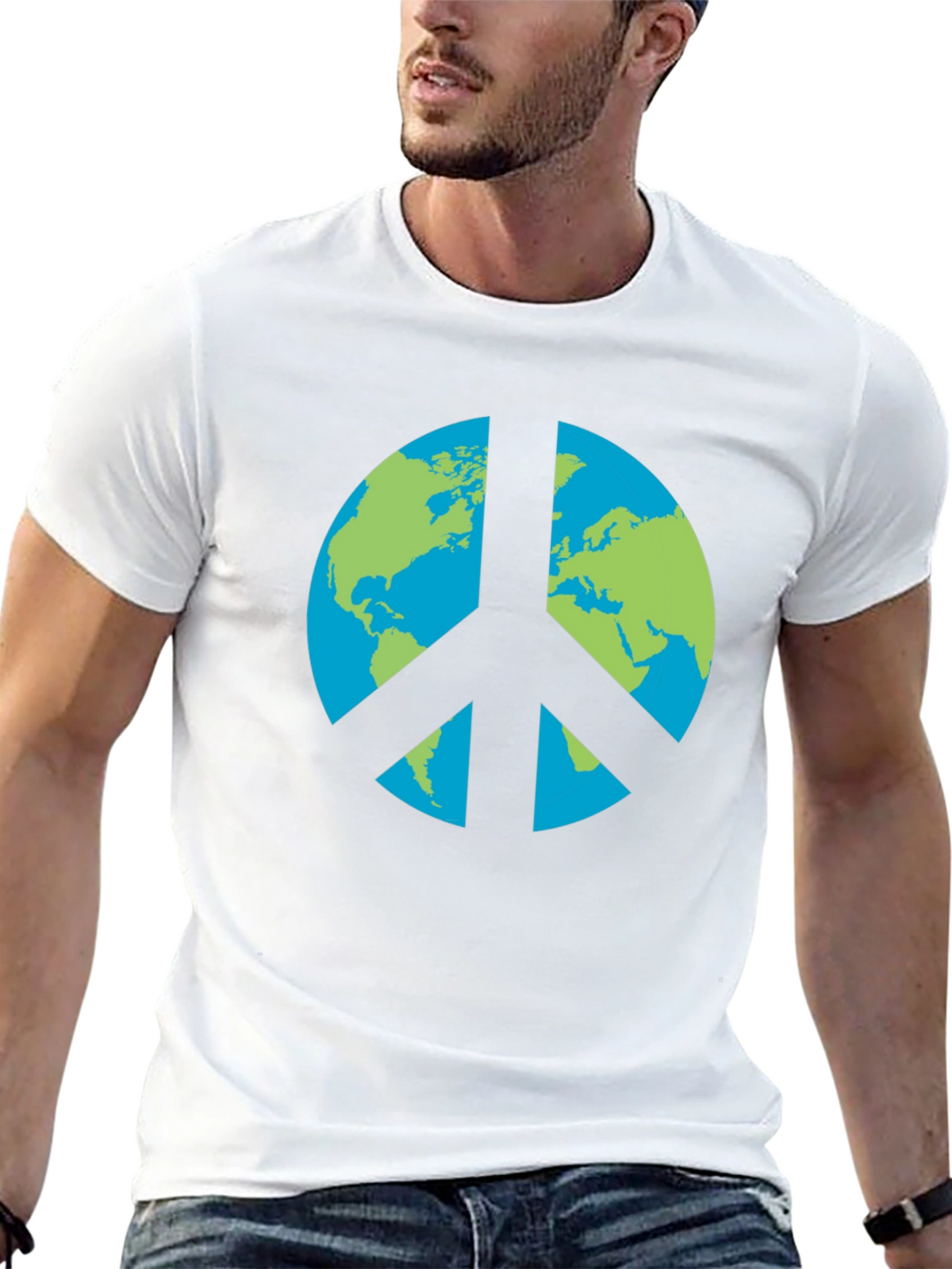 Earth Peace Sign Graphic T-Shirt