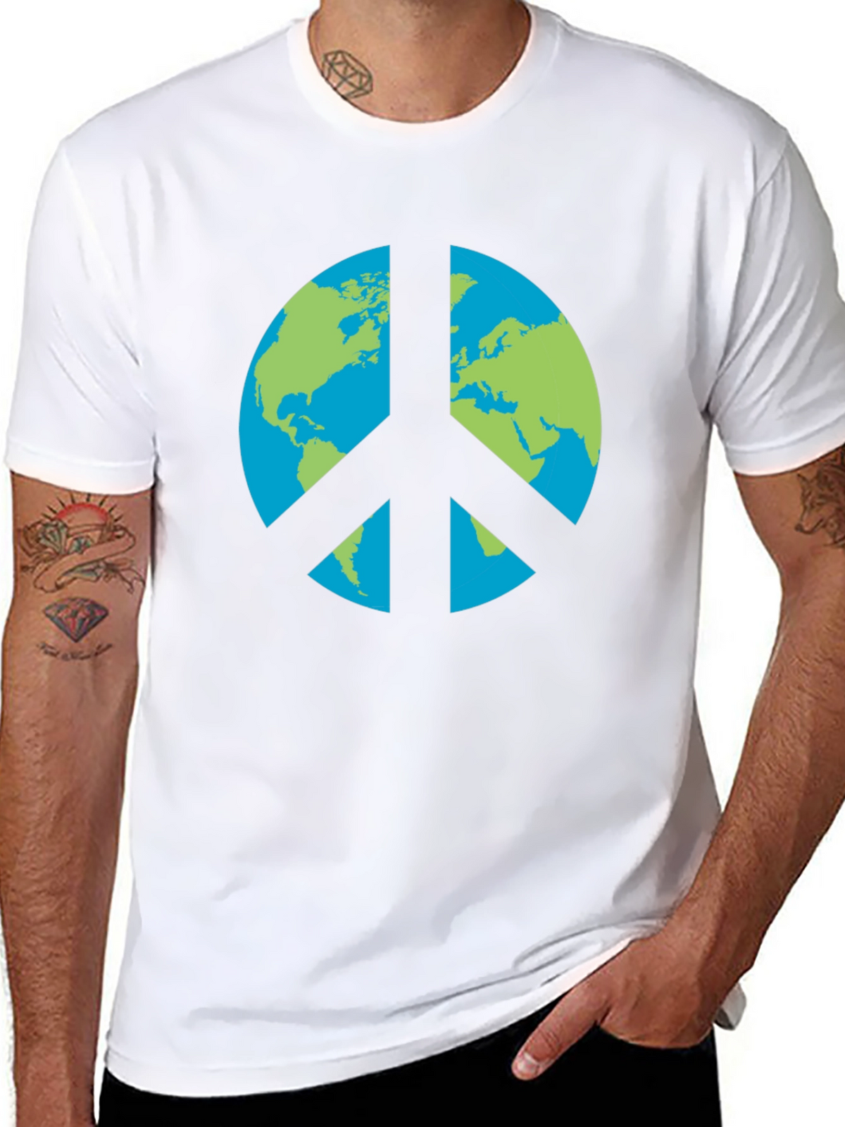 Earth Peace Sign Graphic T-Shirt