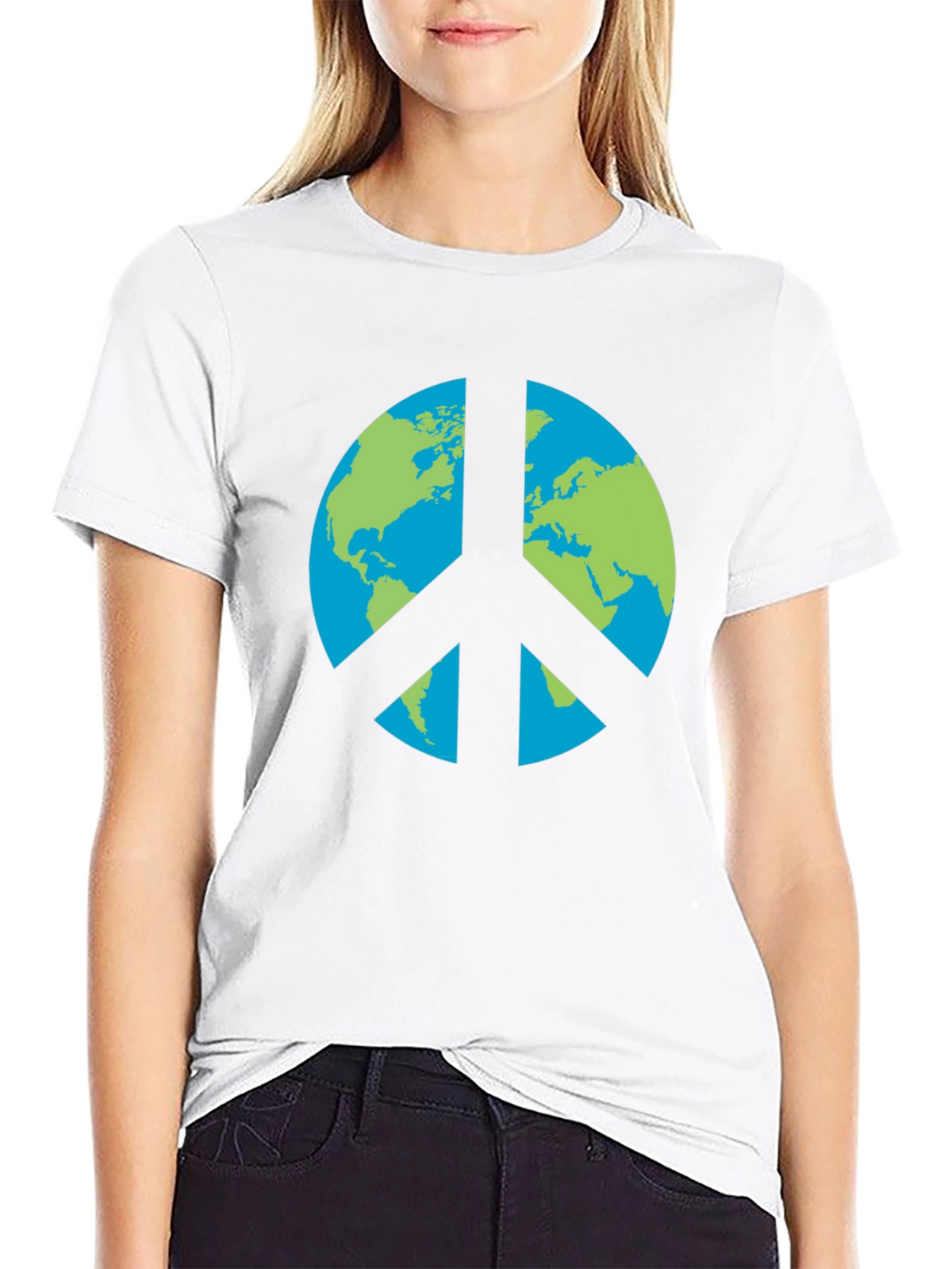 Earth Peace Sign Graphic T-Shirt